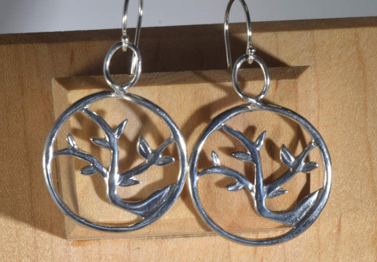 Tree of Life 2 Silver Dangle Earrings