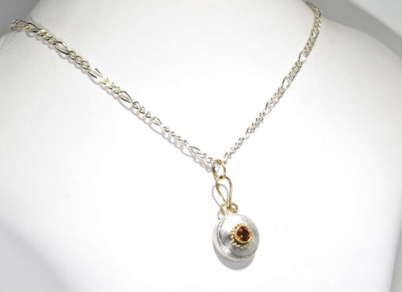 Citrine Two Tone Beaded Pendant