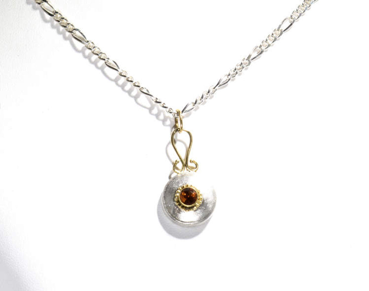 Citrine Two Tone Beaded Pendant
