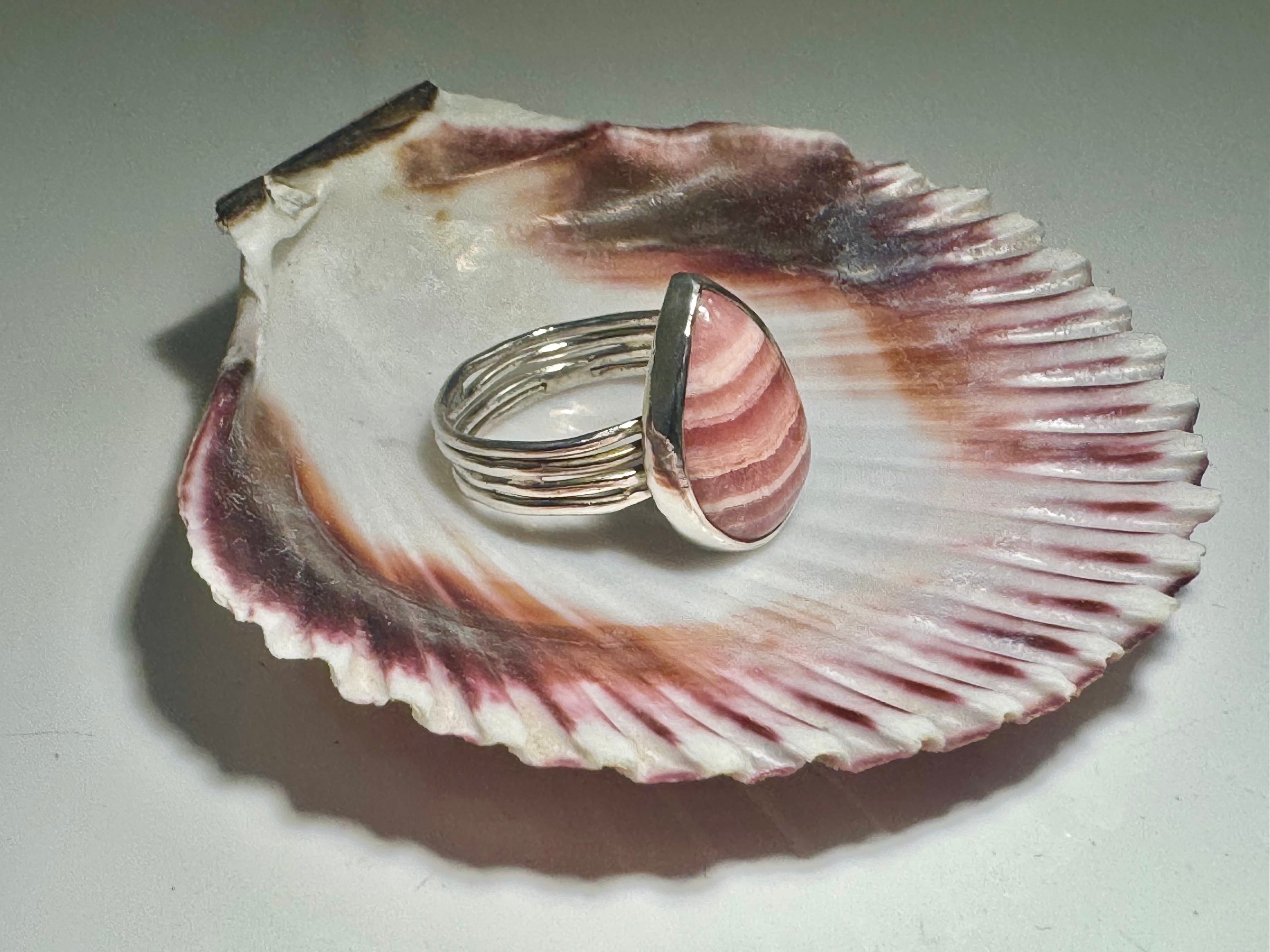 Rhodochrosite 4 Band Ring size? and weight