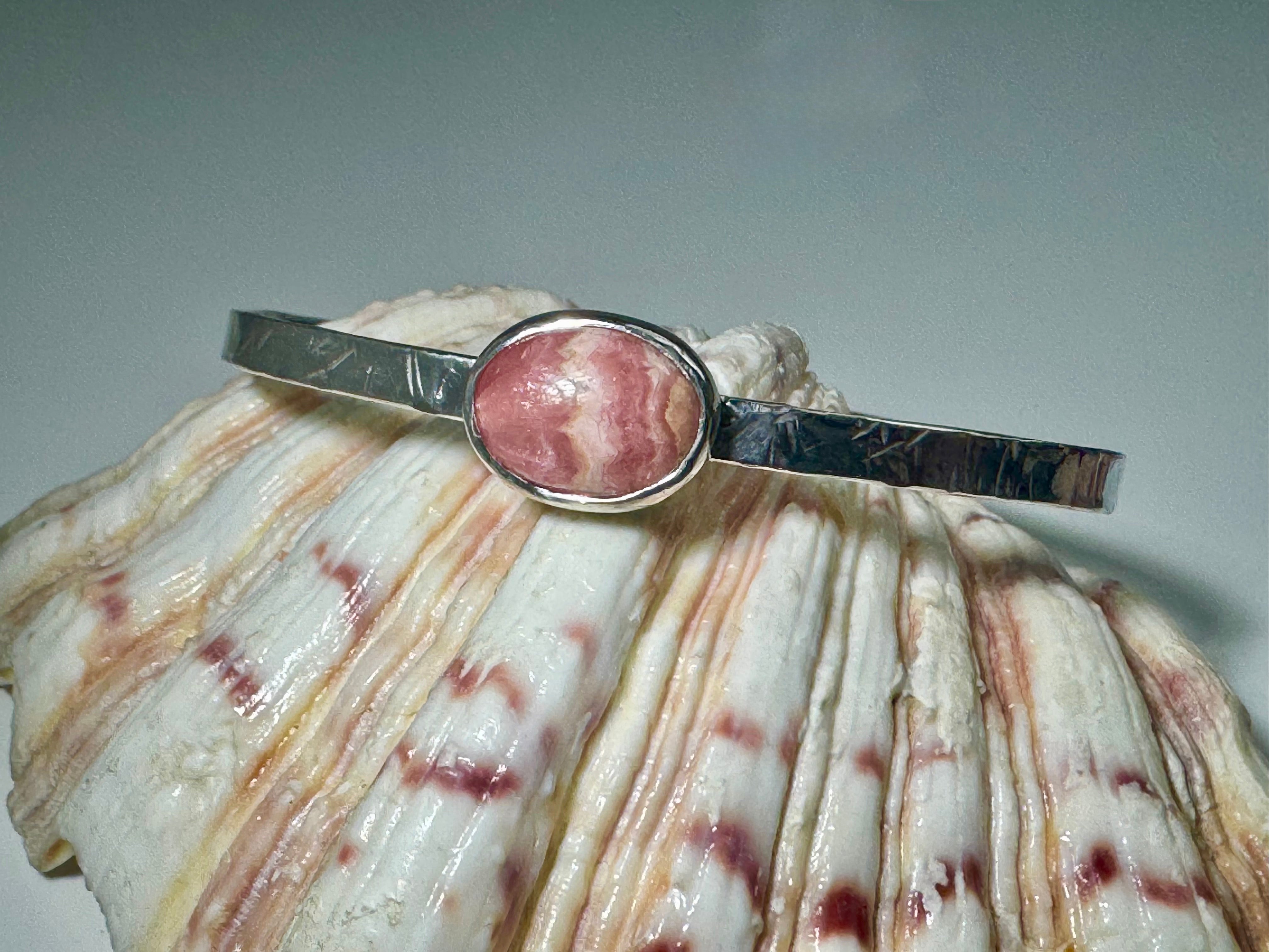 Rhodochrosite Sterling Cuff