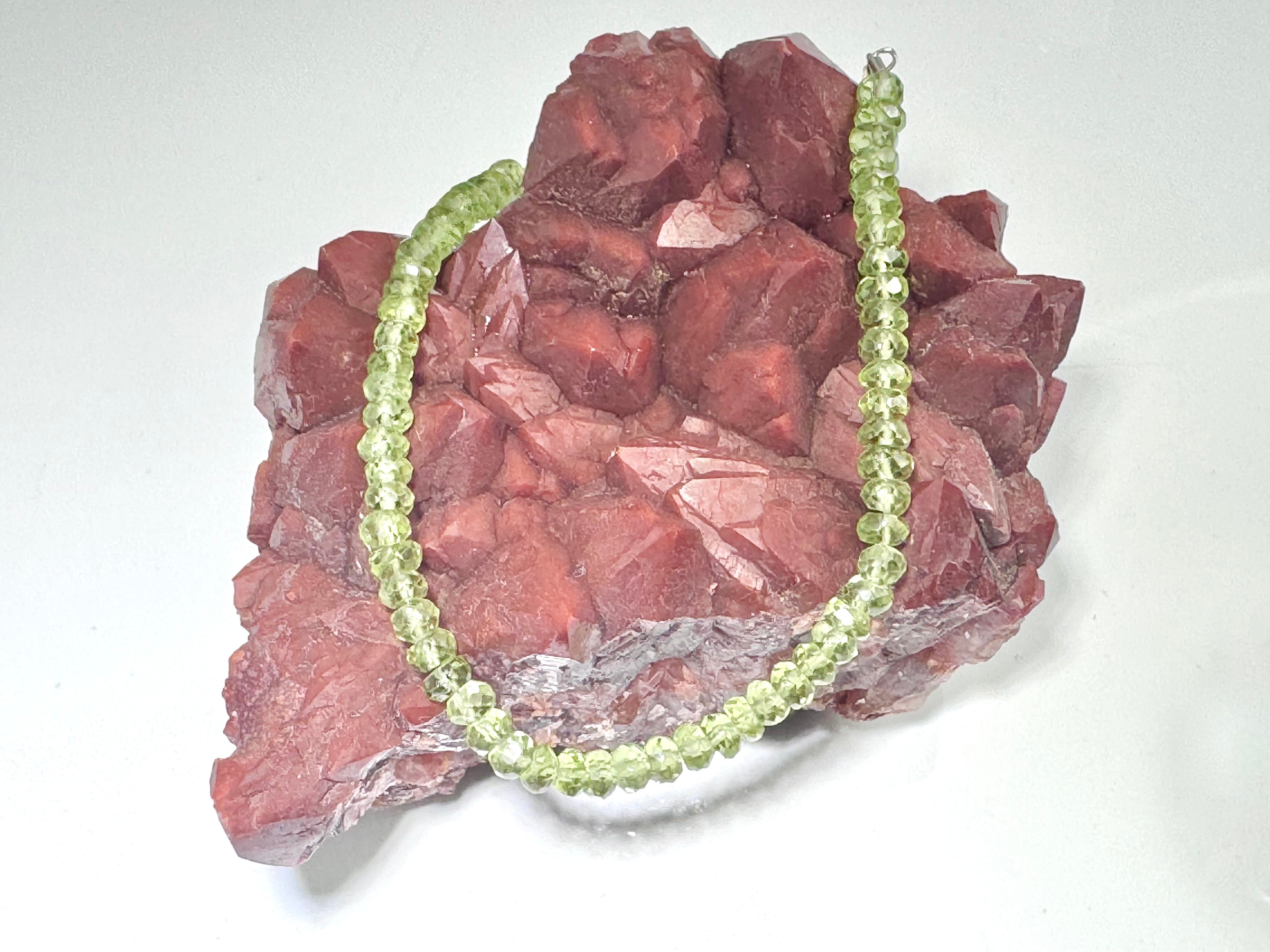 Peridot Faceted Bead Bracelet