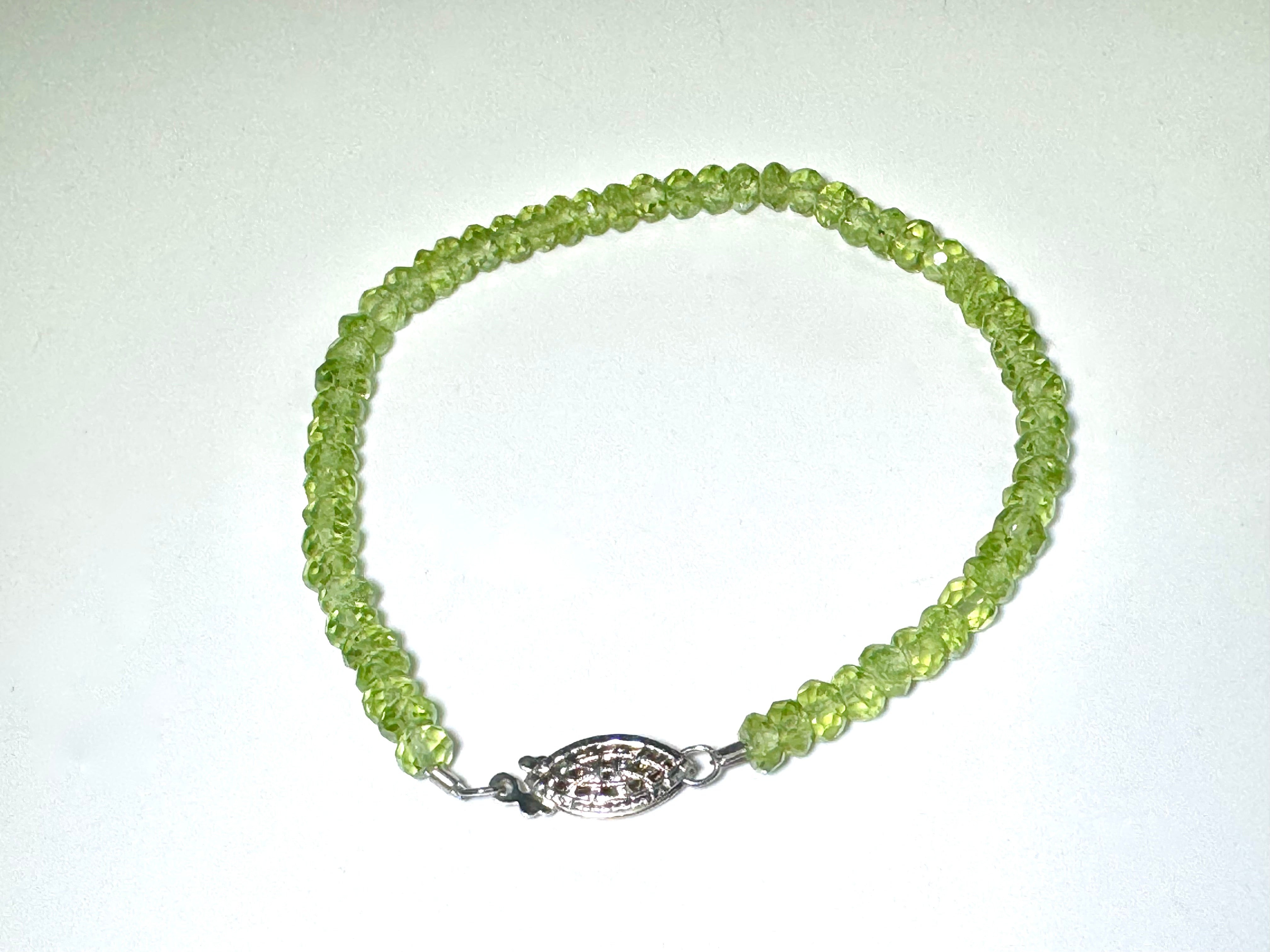 Peridot Faceted Bead Bracelet