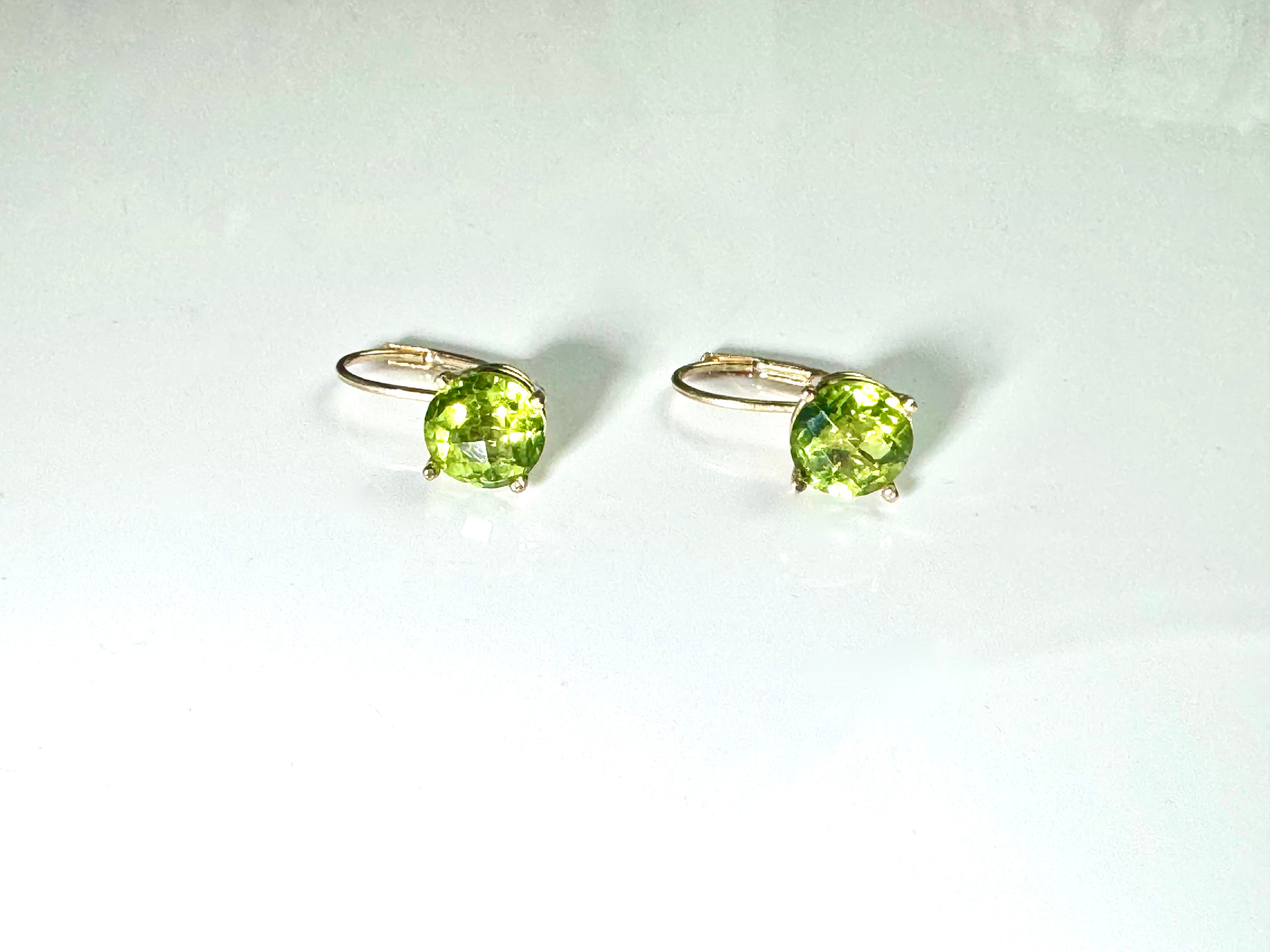 Peridot 14k Lever back Earrings