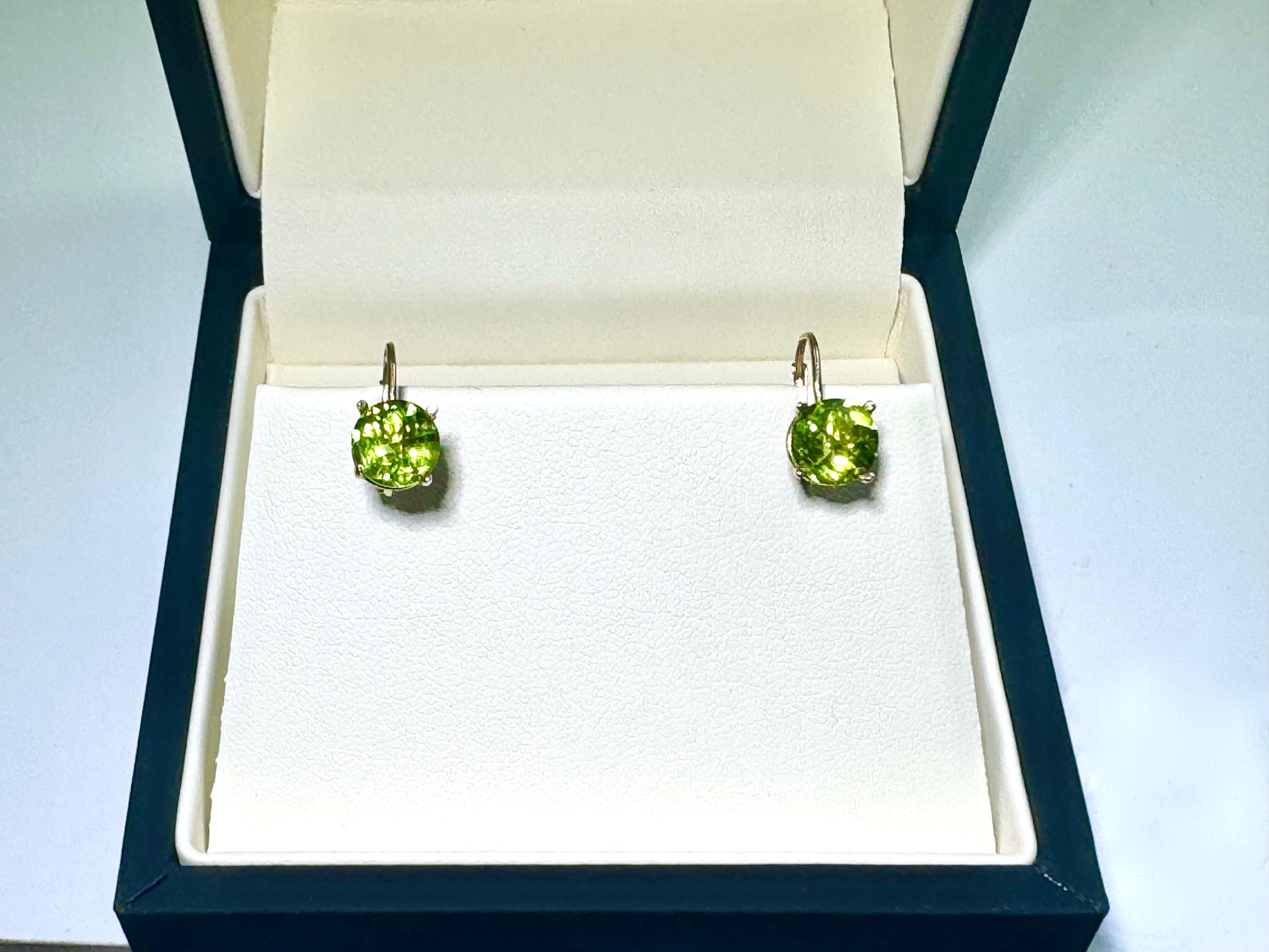 Peridot 14k Lever back Earrings