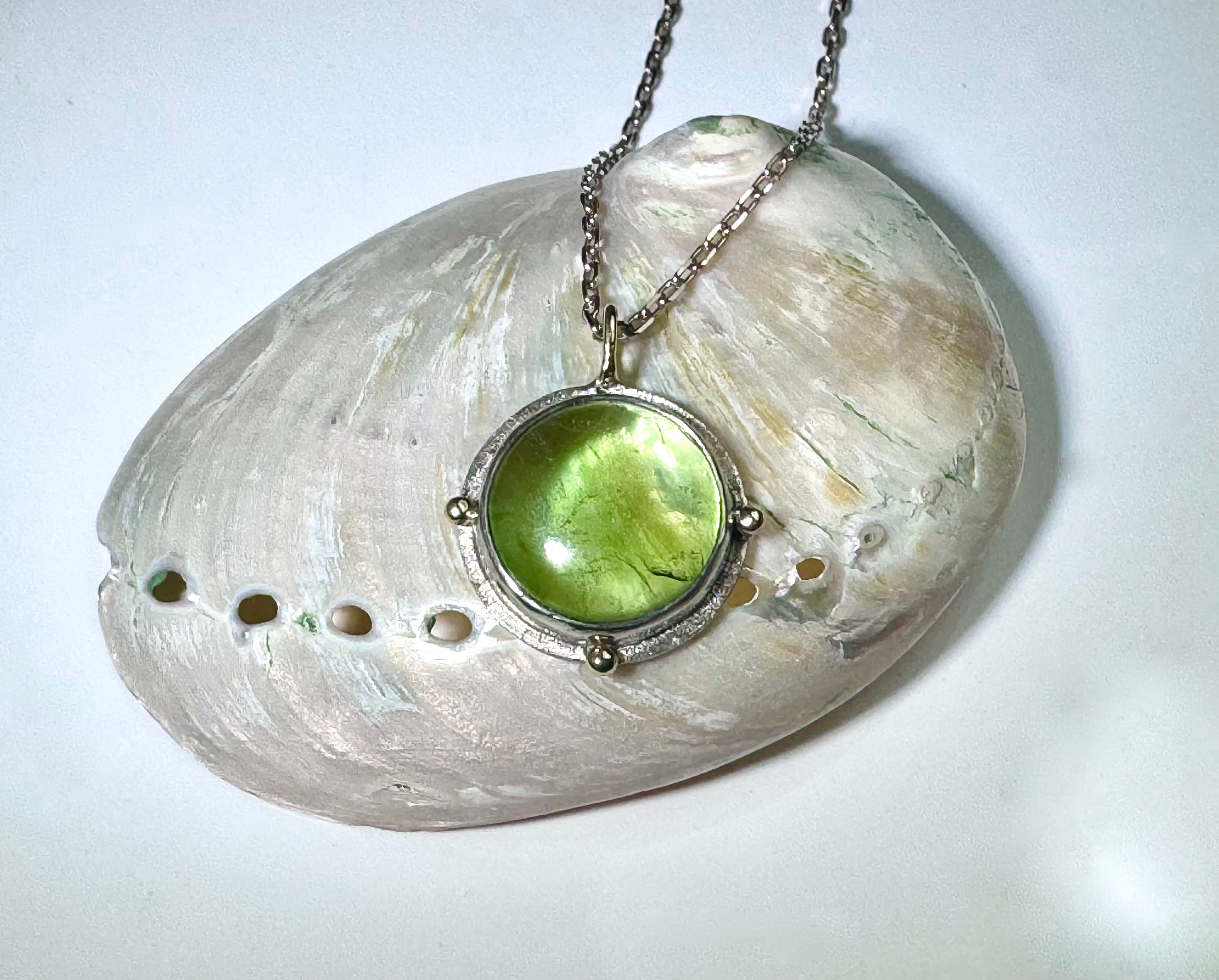 Arizona Peridot Sterling/18k Pendant