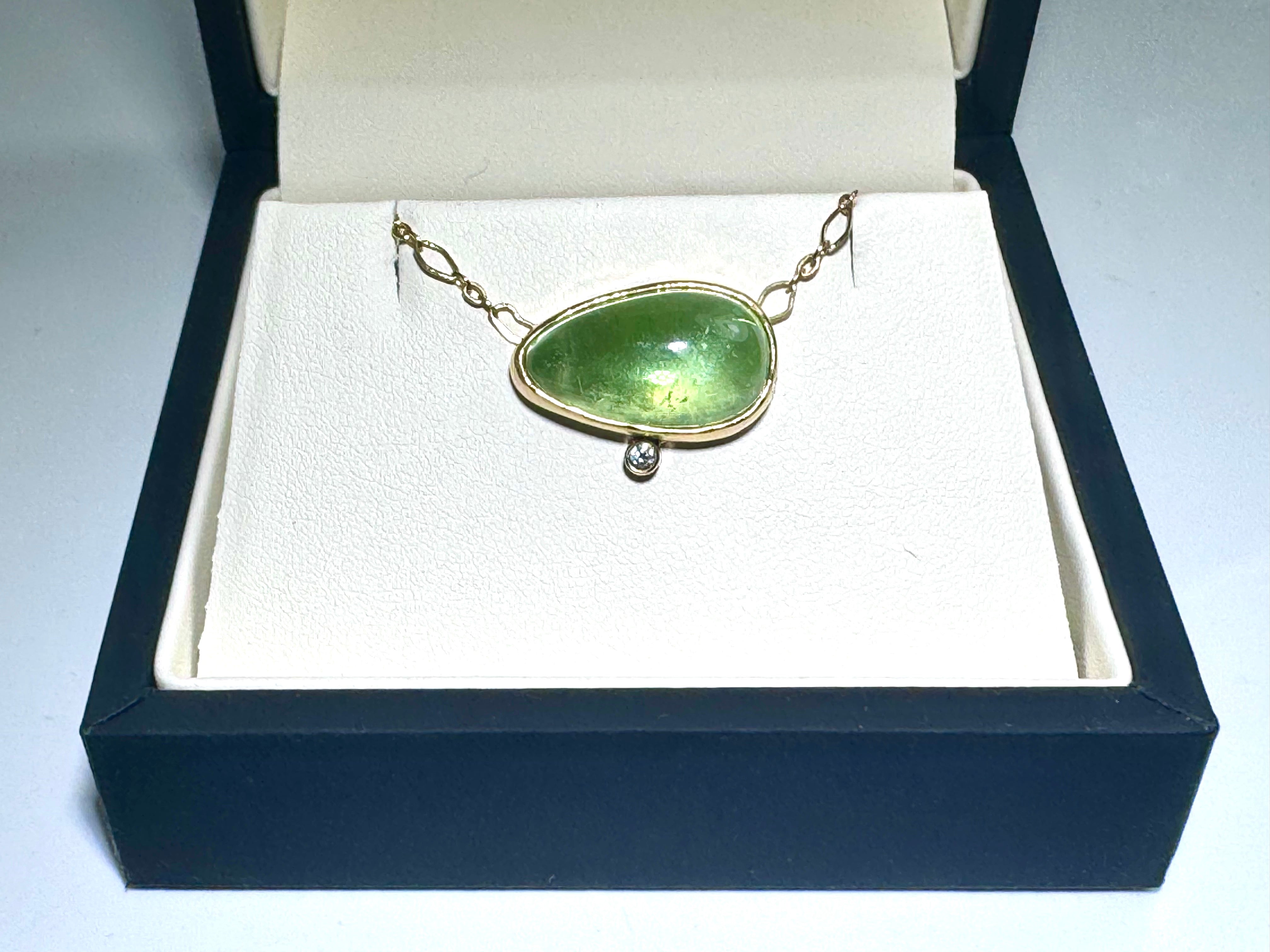 Arizona Peridot Diamond 18k Necklace