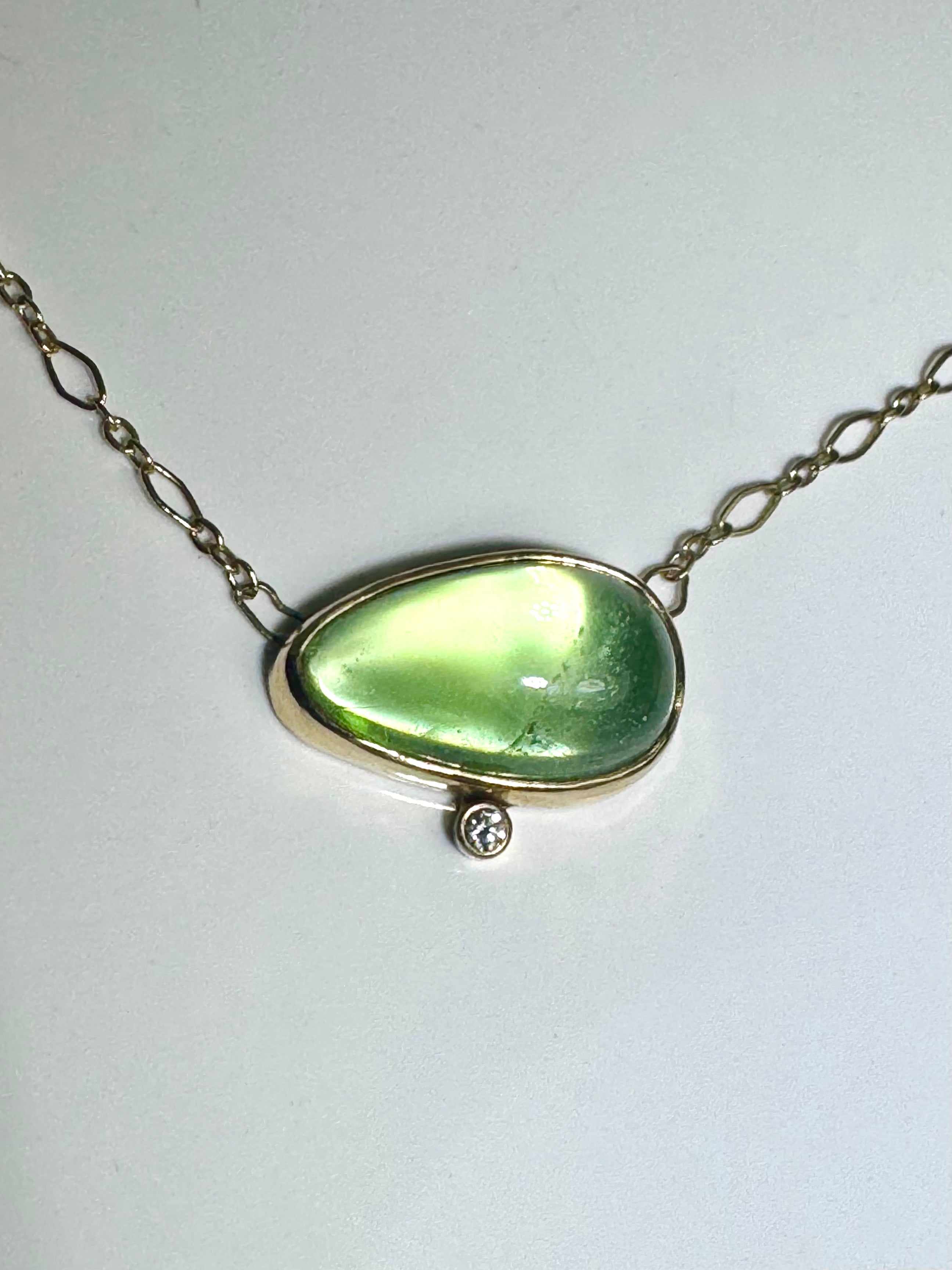 Arizona Peridot Diamond 18k Necklace