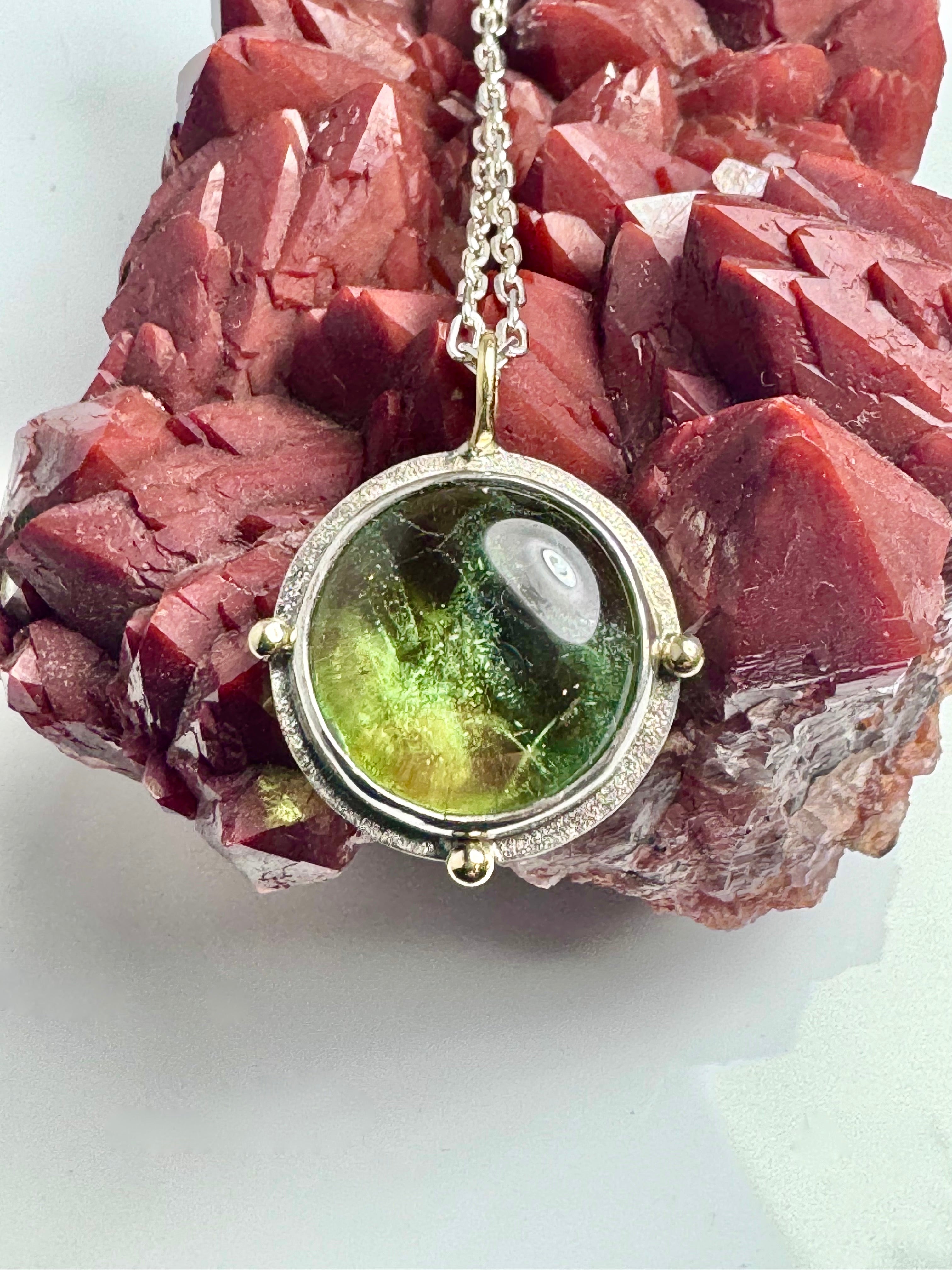 Arizona Peridot Sterling/18k Pendant