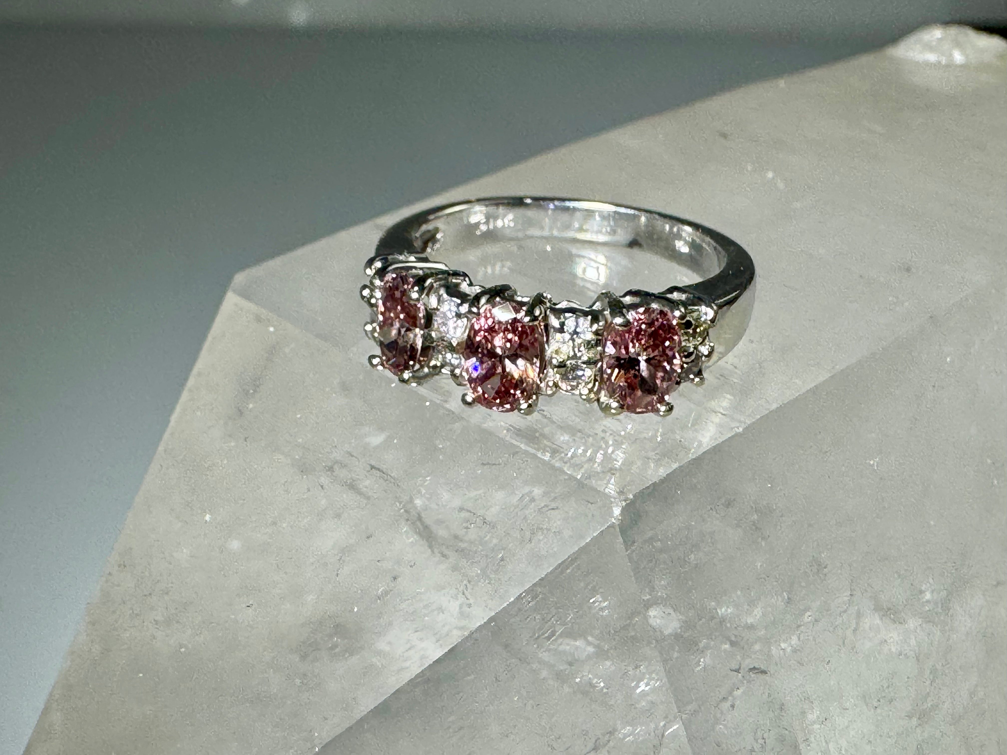 Pink Diamond White 14k Ring