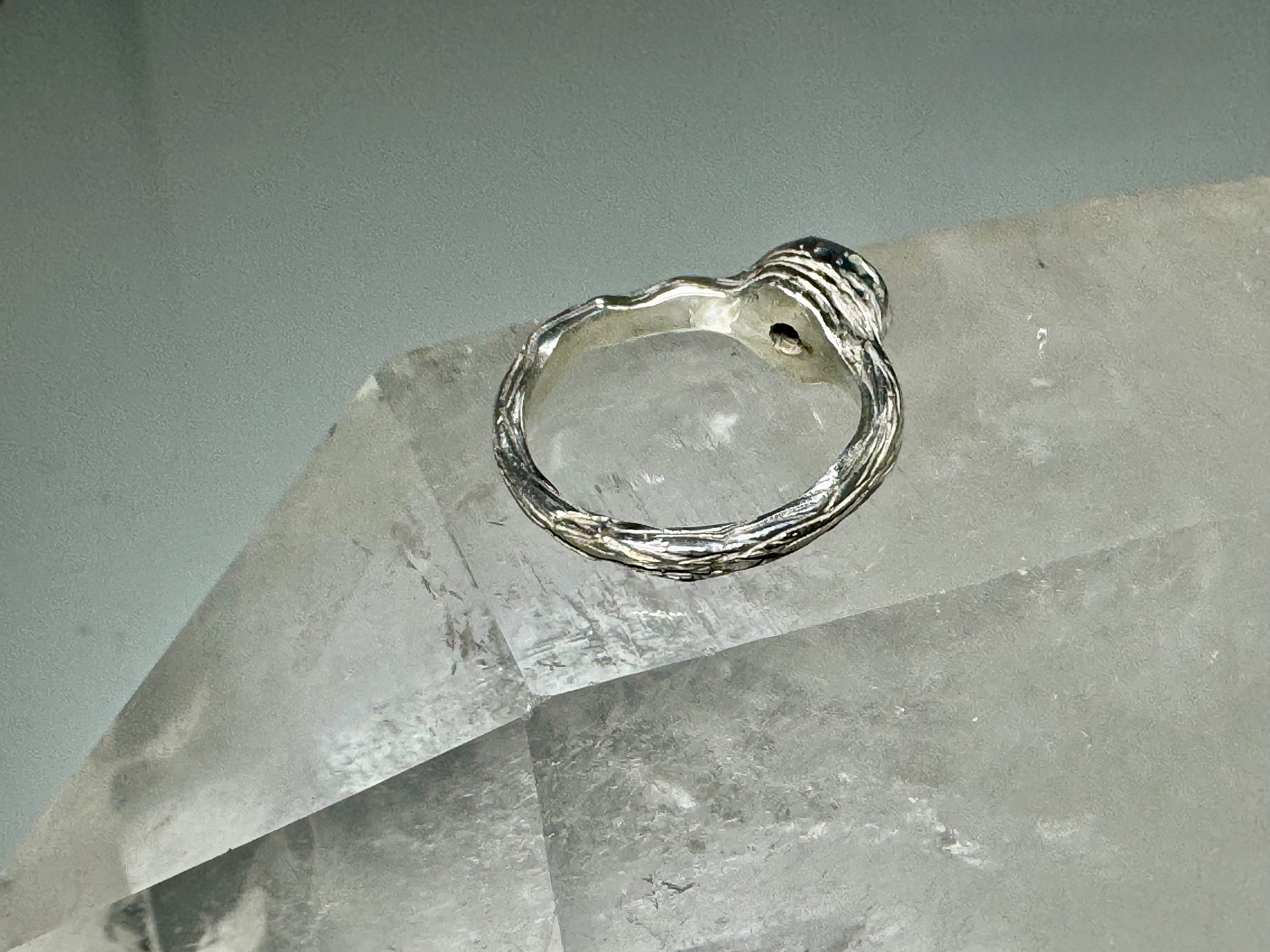 Aquamarine Bark Sterling Ring