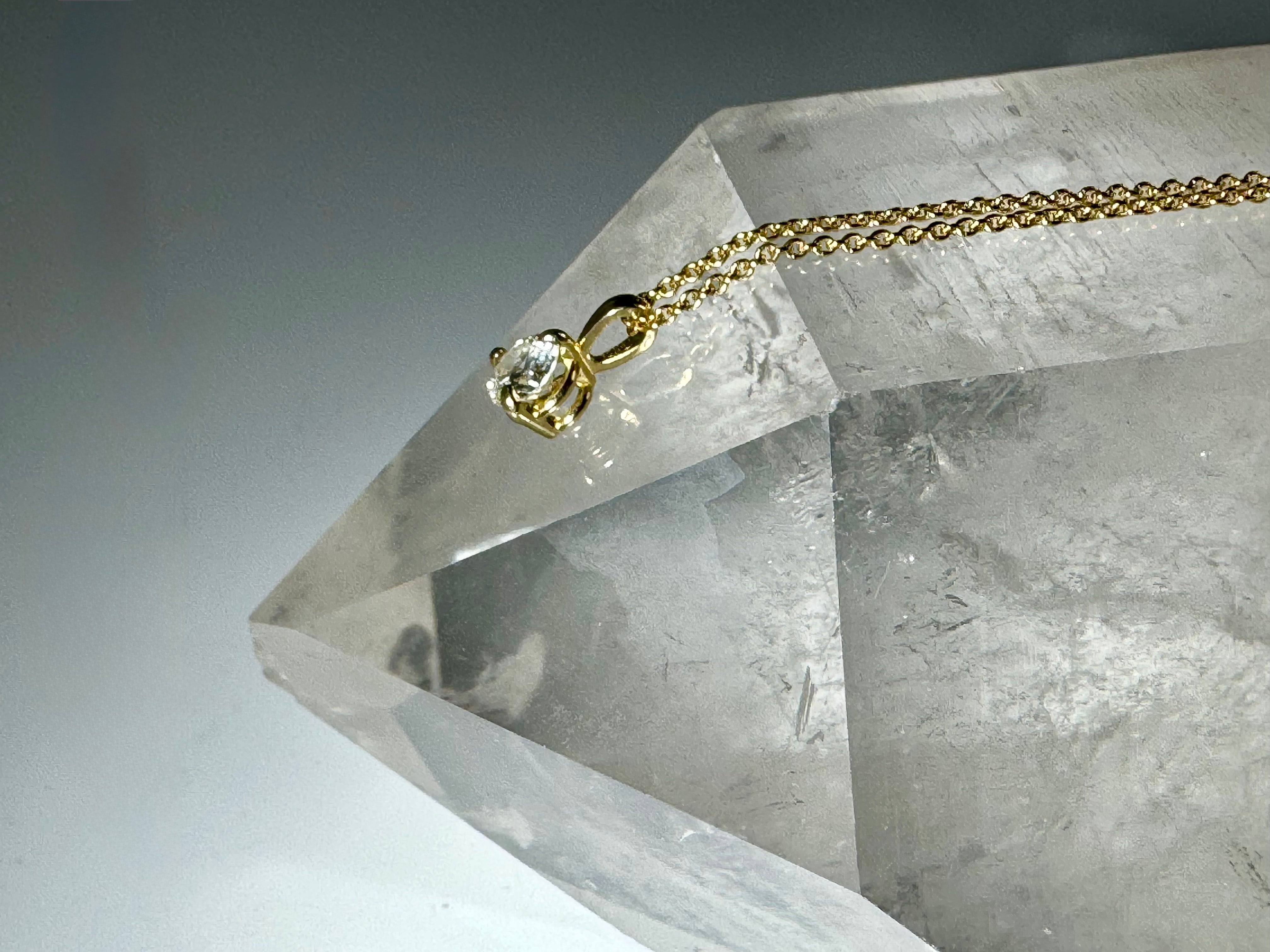 Diamond 3 Prong 14k Pendant