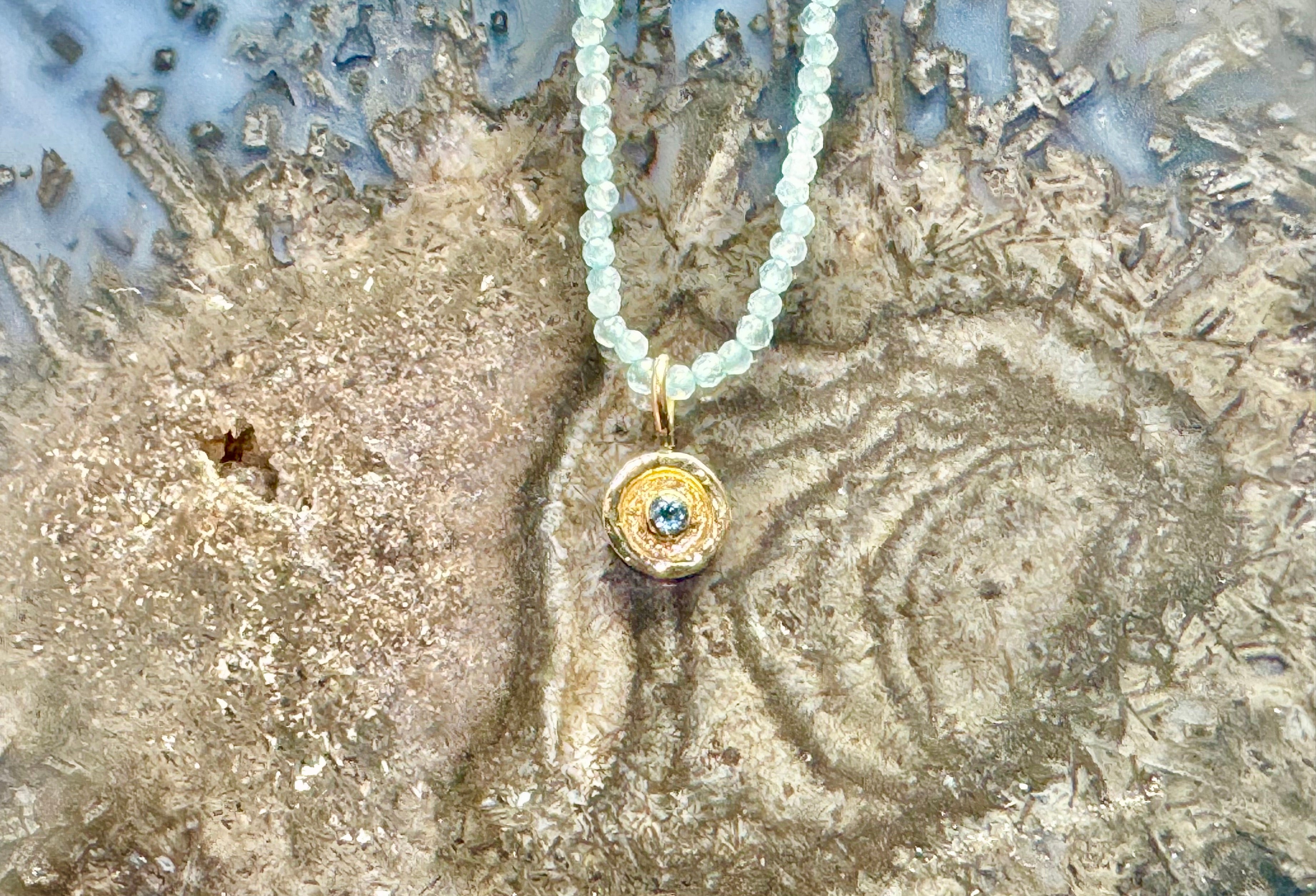 Aquamarine 14k Bead Necklace