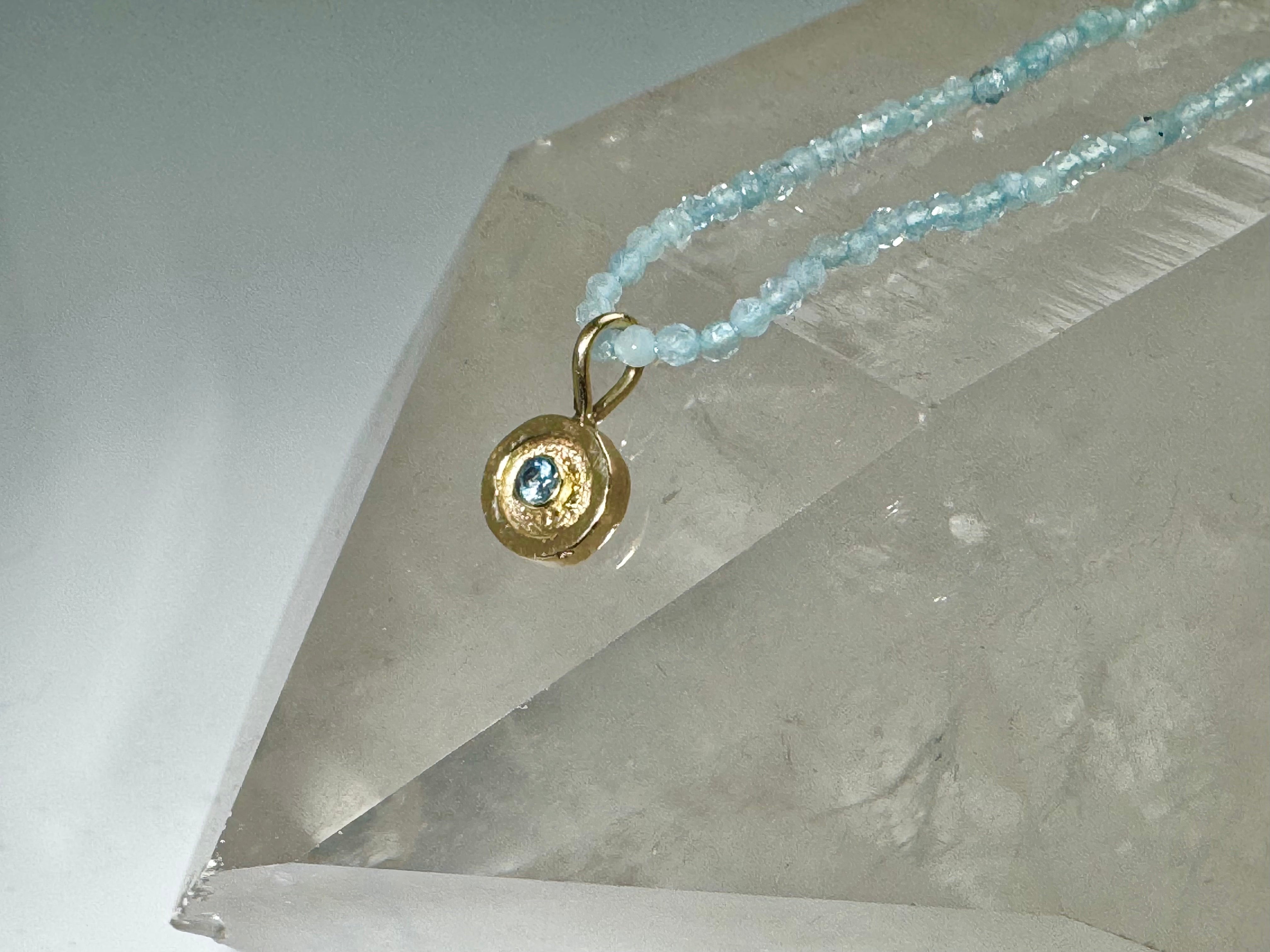 Aquamarine 14k Bead Necklace