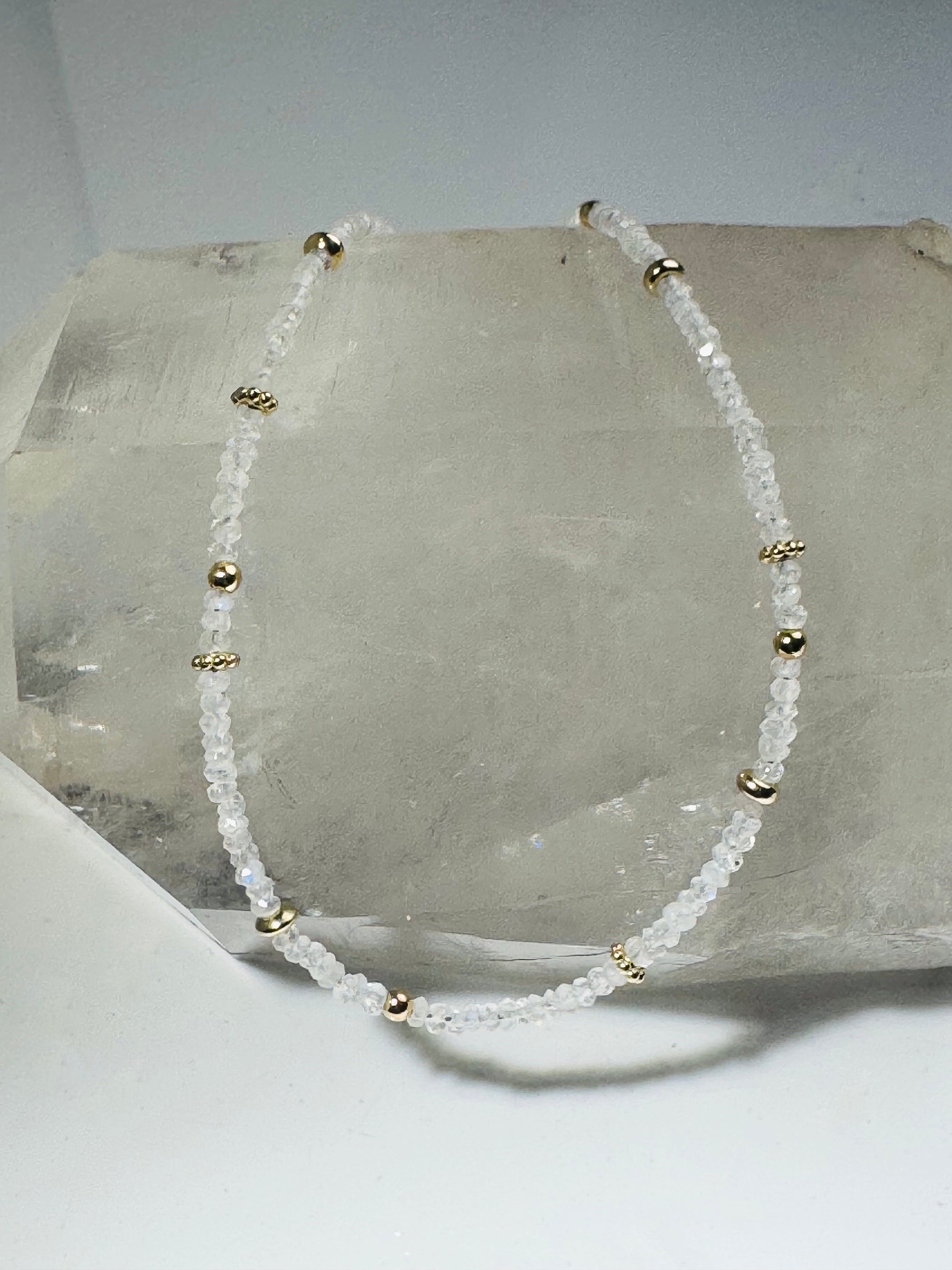 Moonstone Bead 14k Necklace