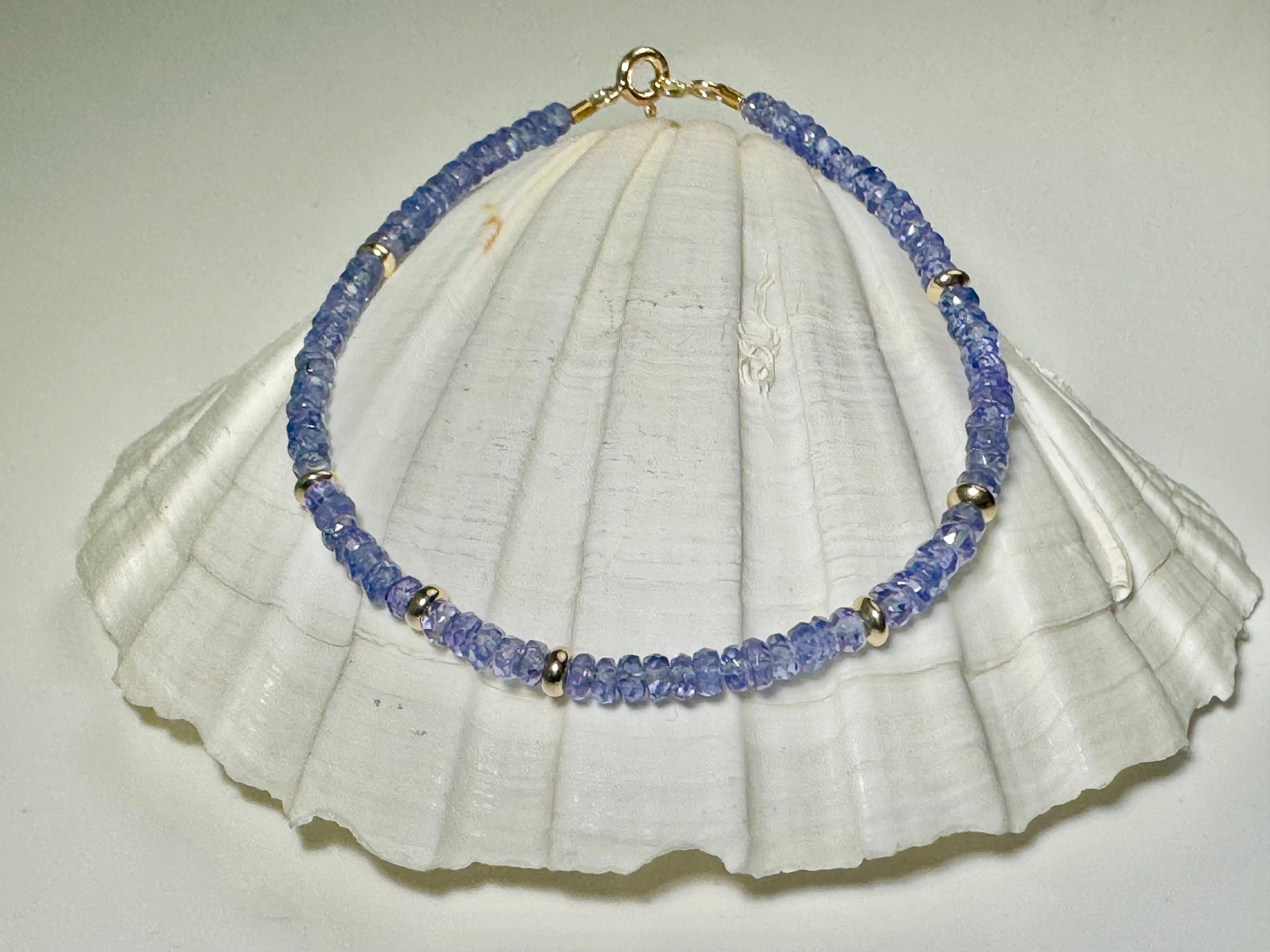 Tanzanite Bead 14k Bracelet