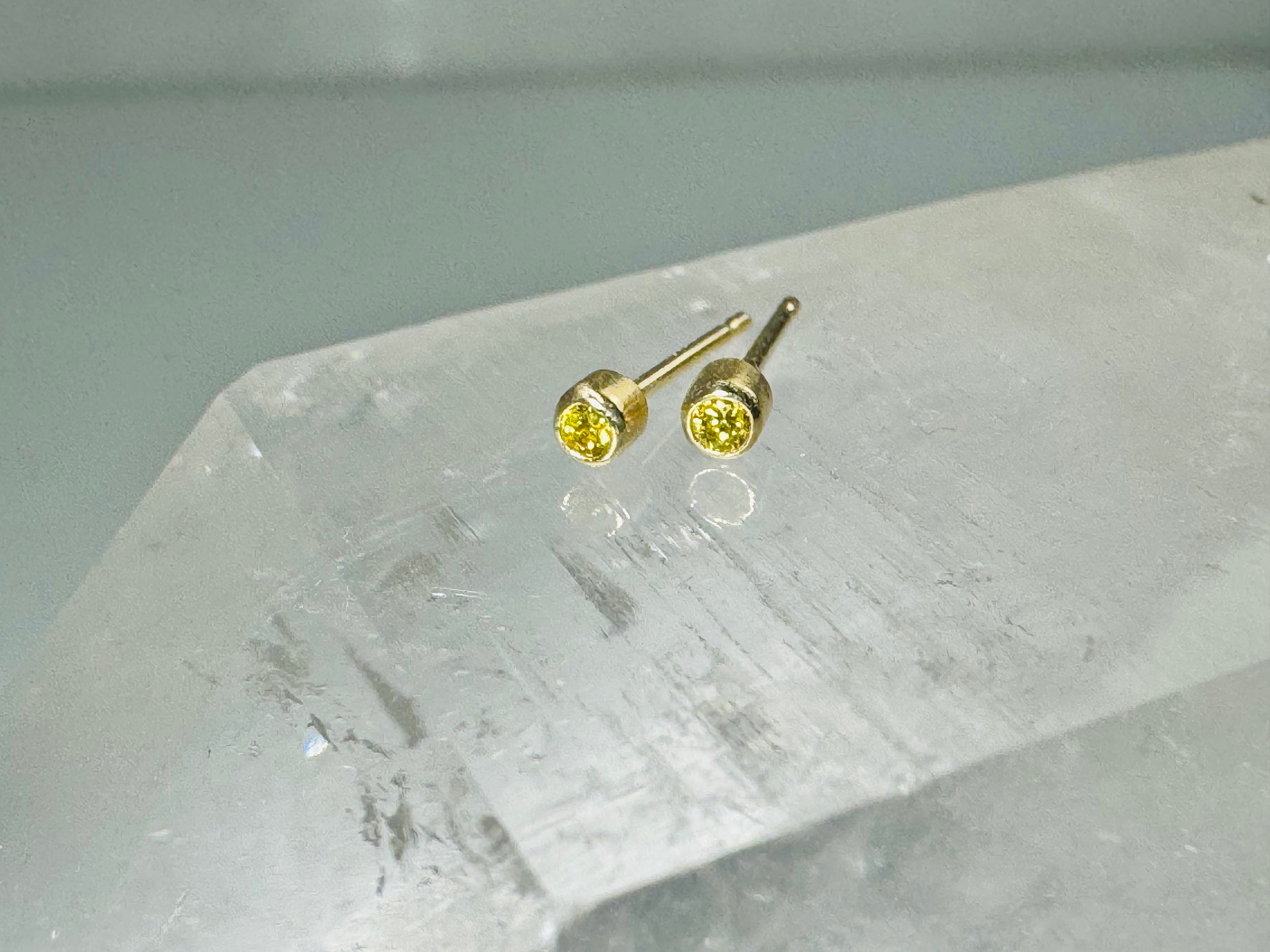 Yellow Diamond 14k Studs