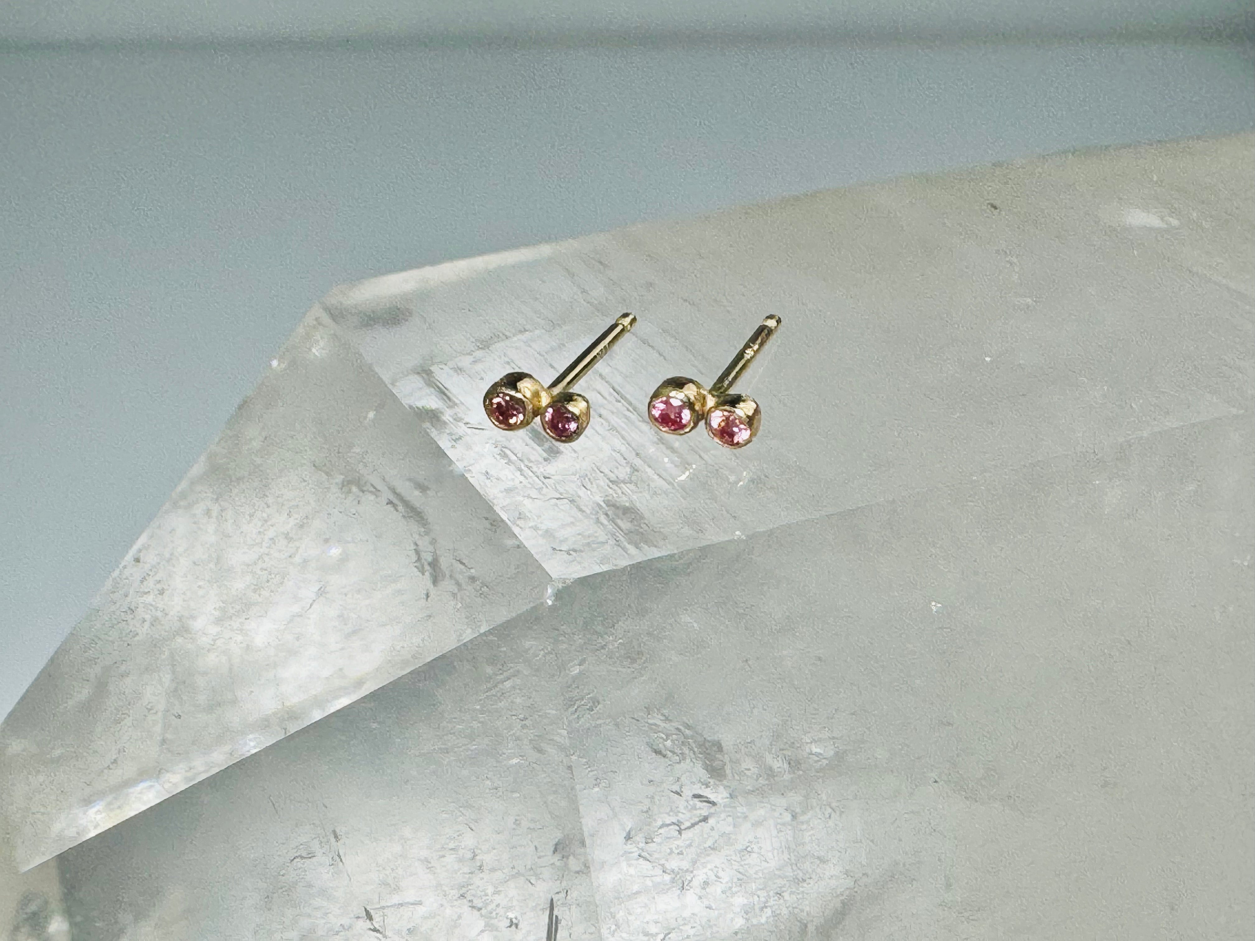 Pink Diamond Double Studs