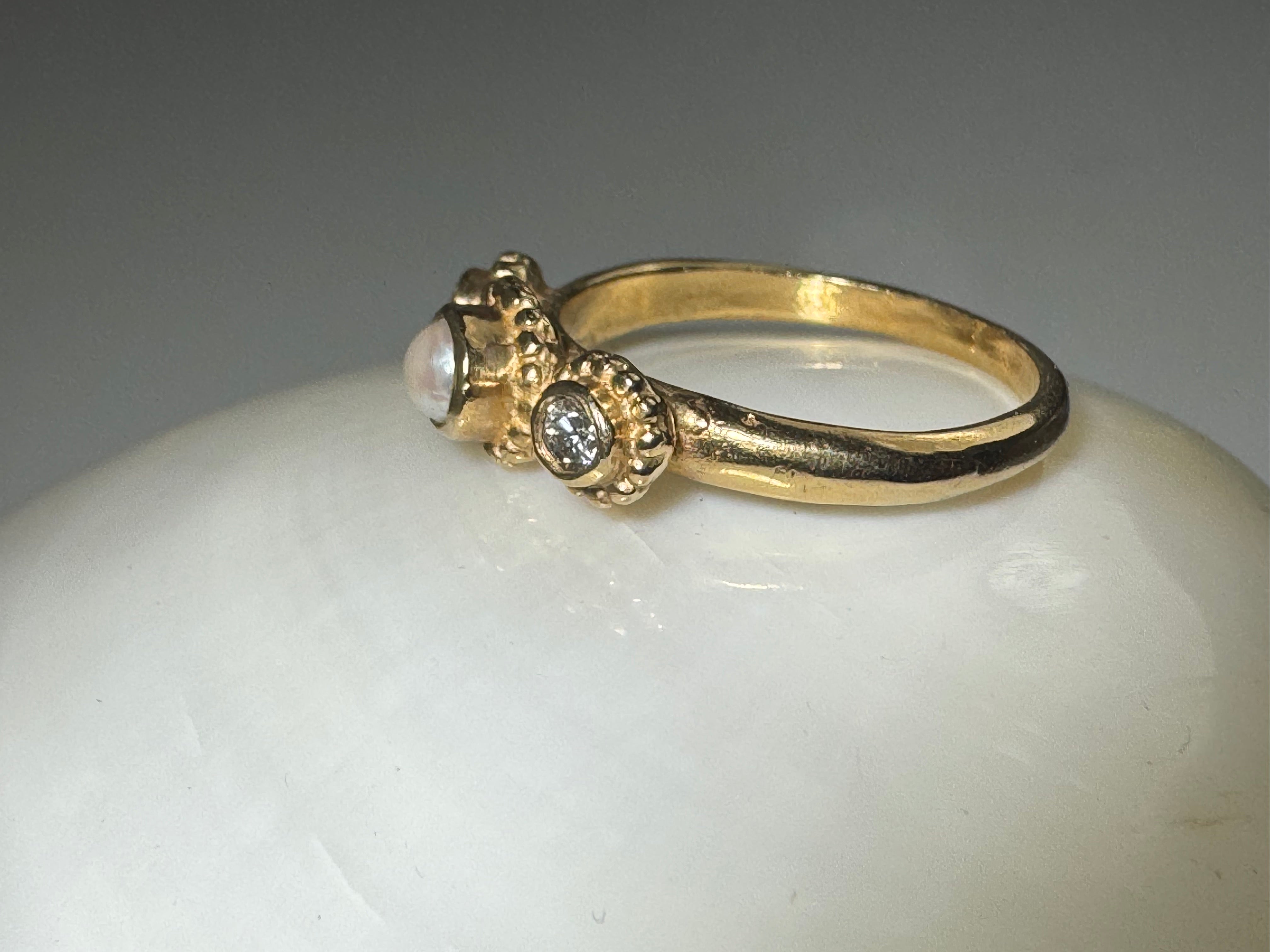 Pearl & Diamond 14k Ring