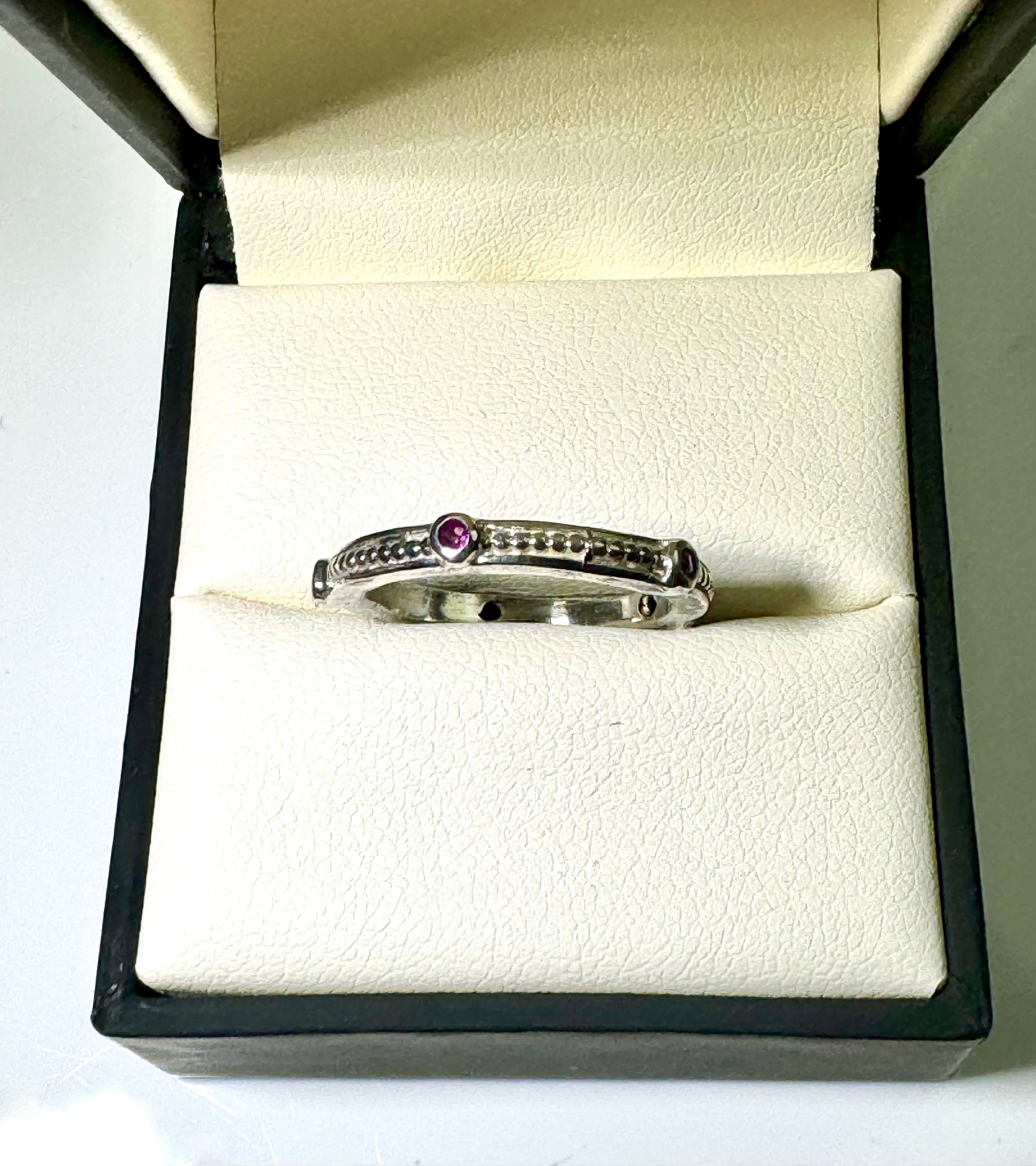 The Pink Sapphire 5 Stone Sterling Silver Ring