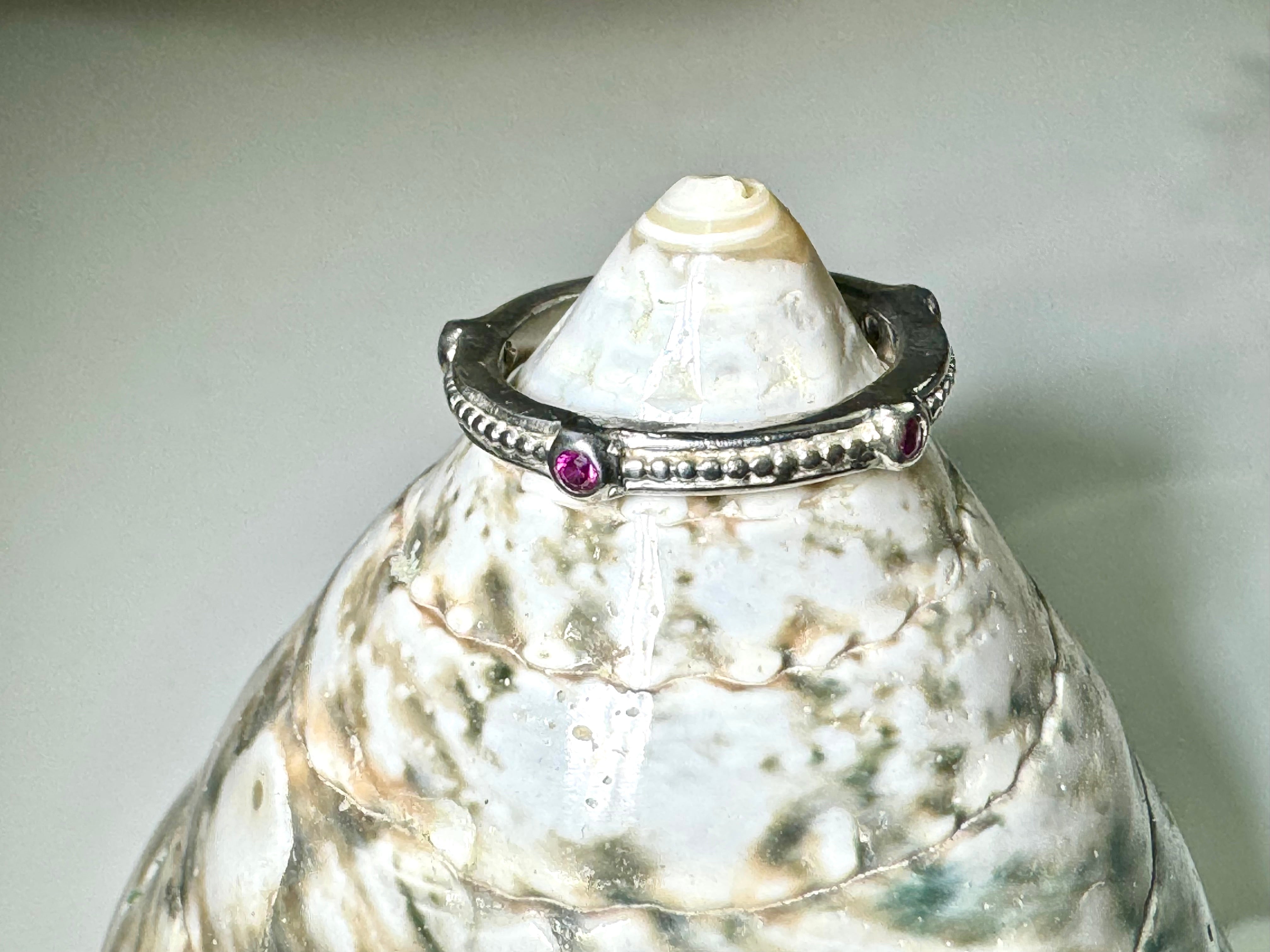 The Pink Sapphire 5 Stone Sterling Silver Ring