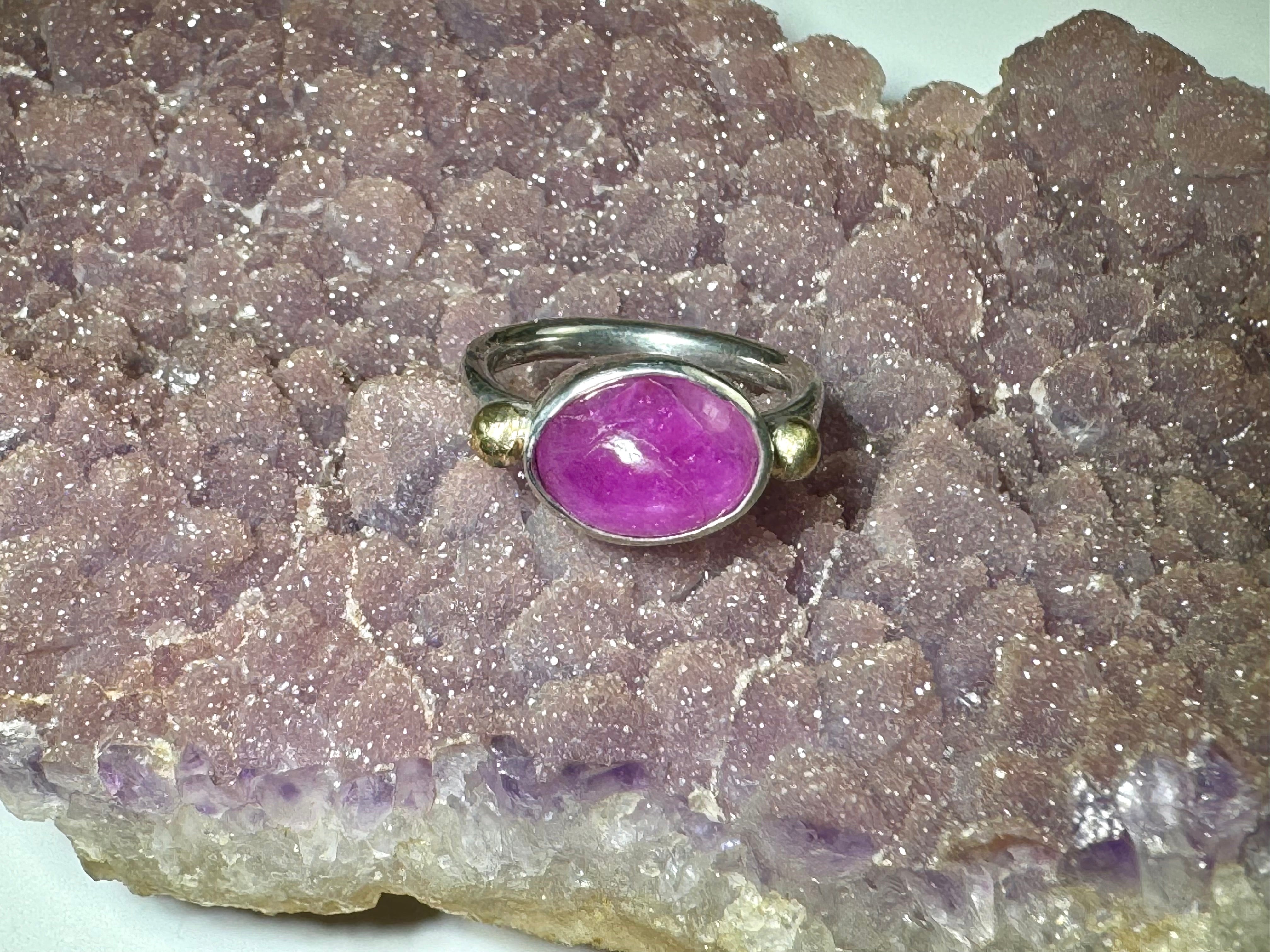 Pink Sapphire 18k & Sterling Ring