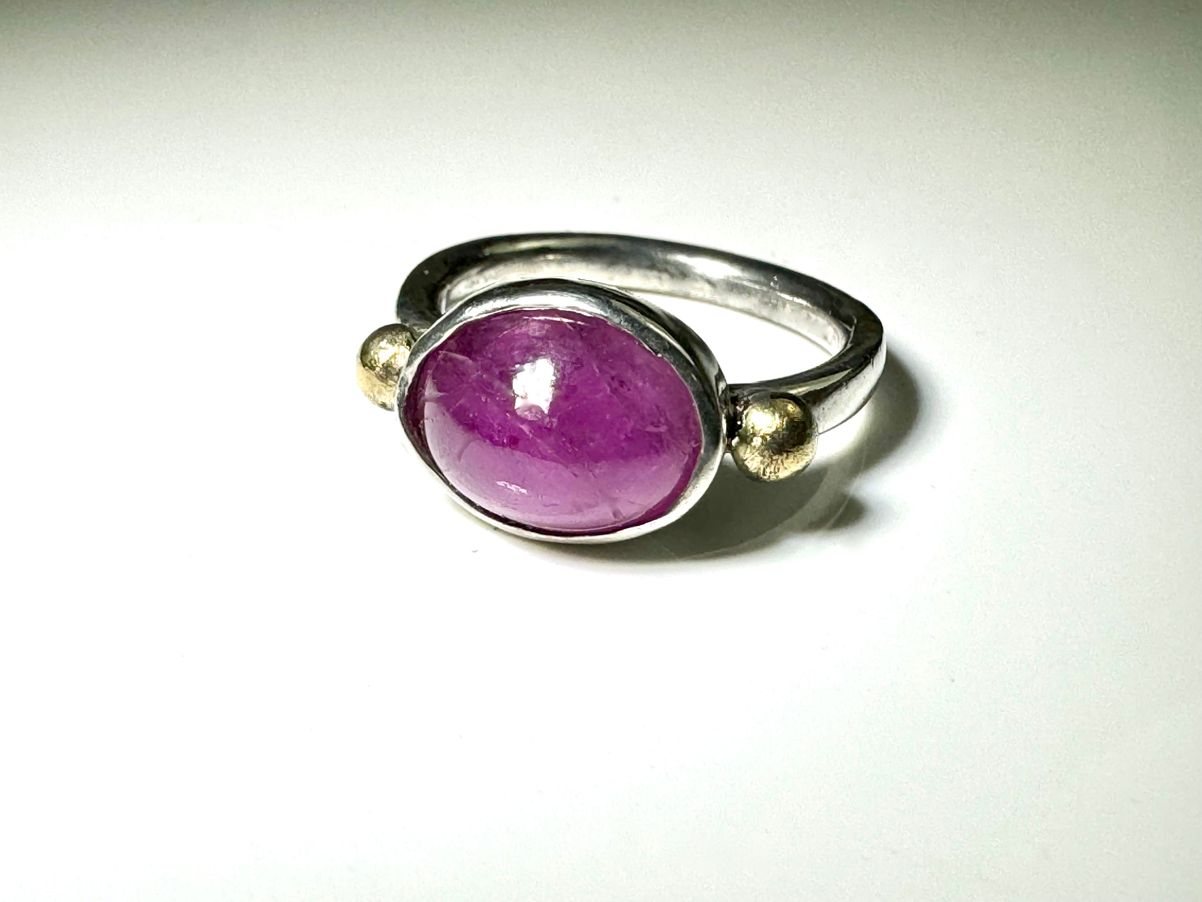 Pink Sapphire 18k & Sterling Ring