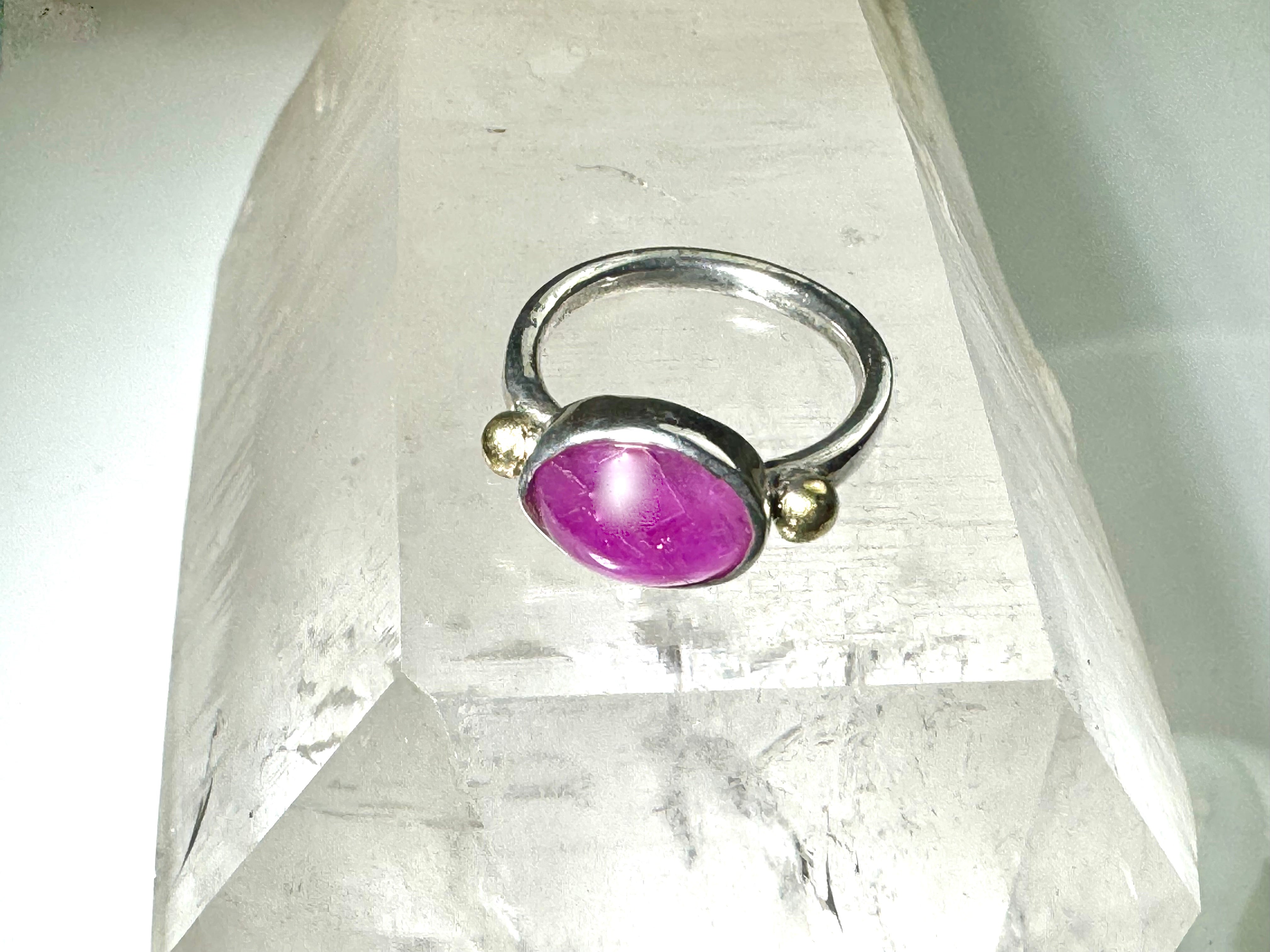 Pink Sapphire 18k & Sterling Ring