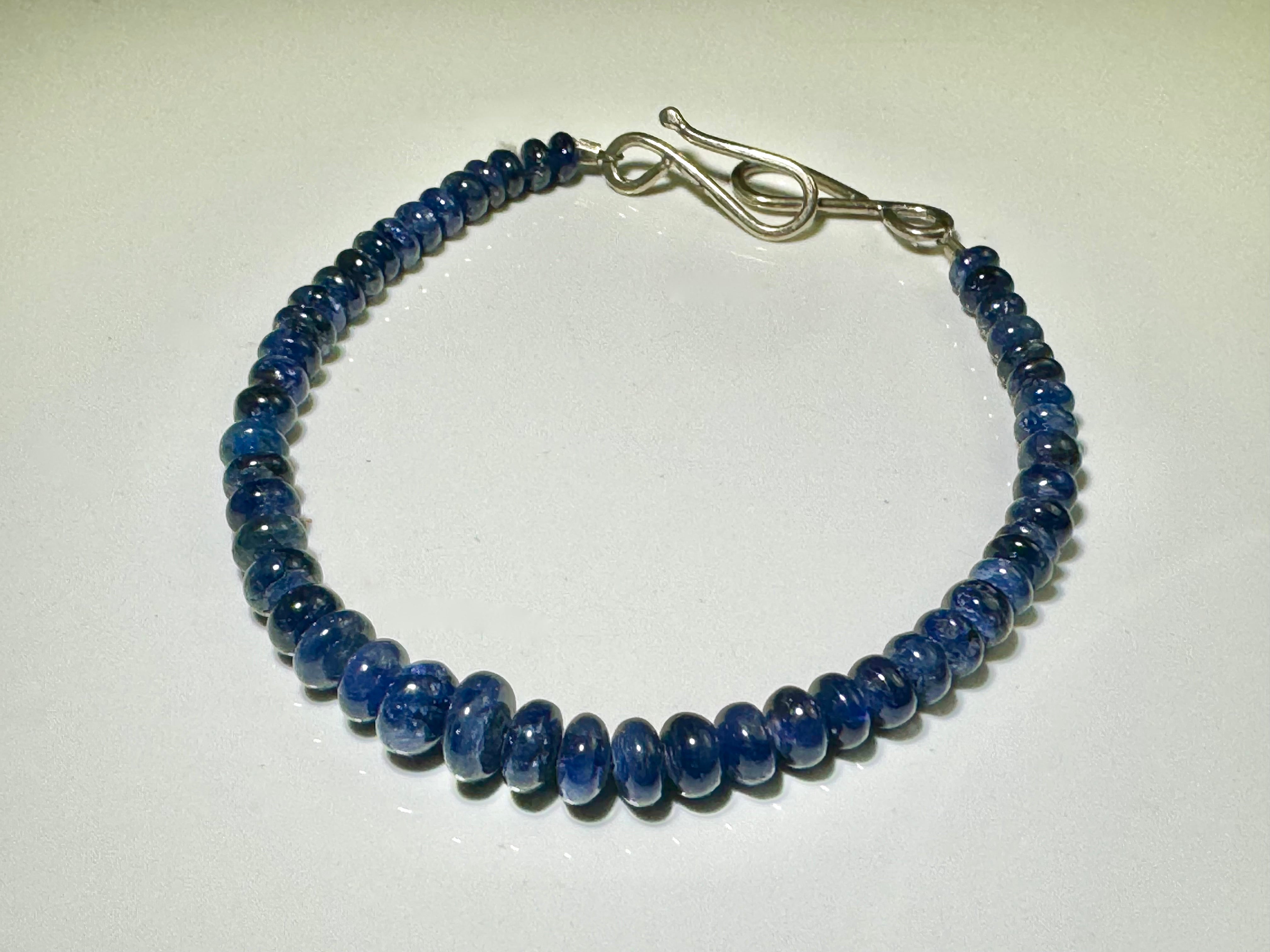 Blue Sapphire Bead Bracelet