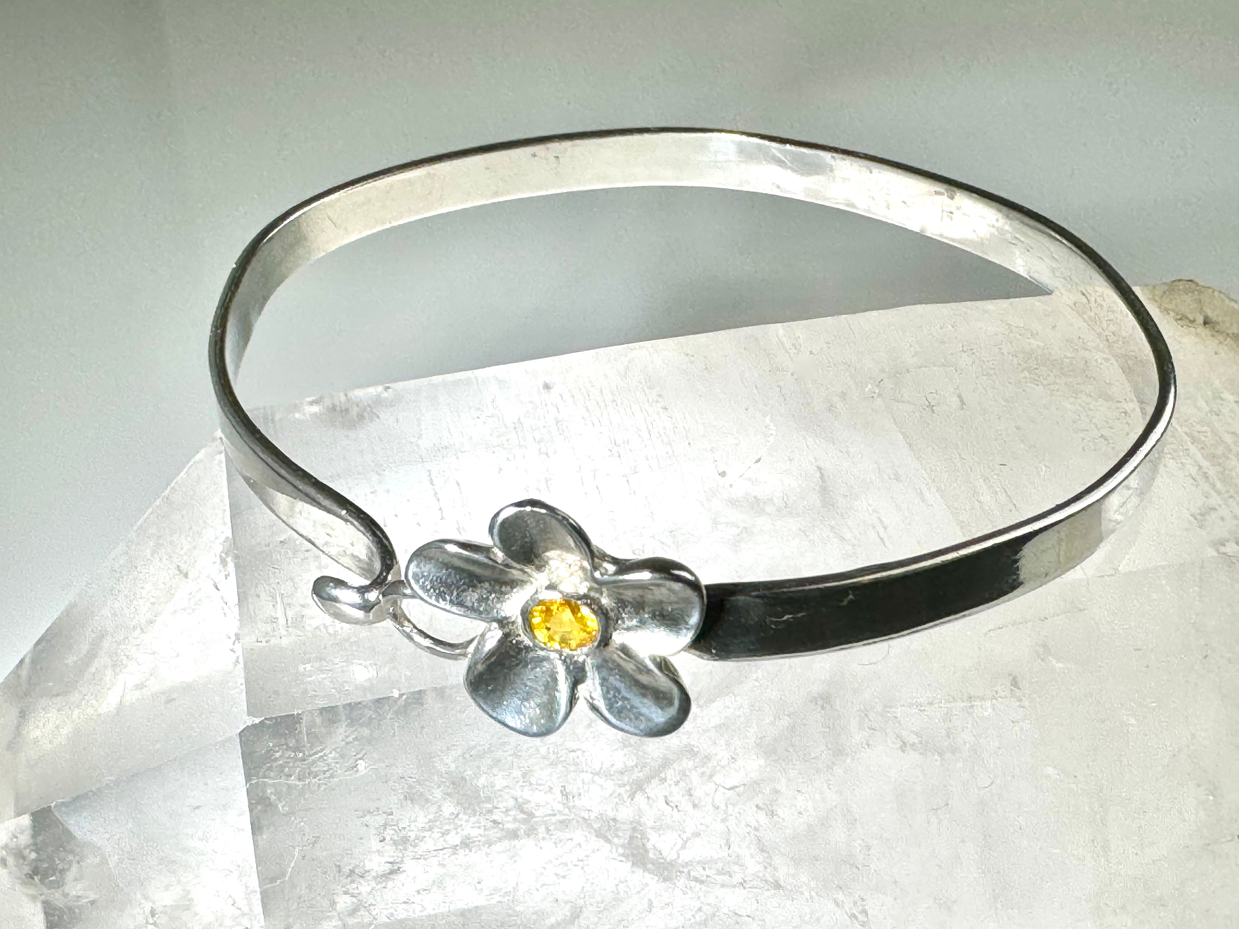 Yellow Sapphire Flower Bangle