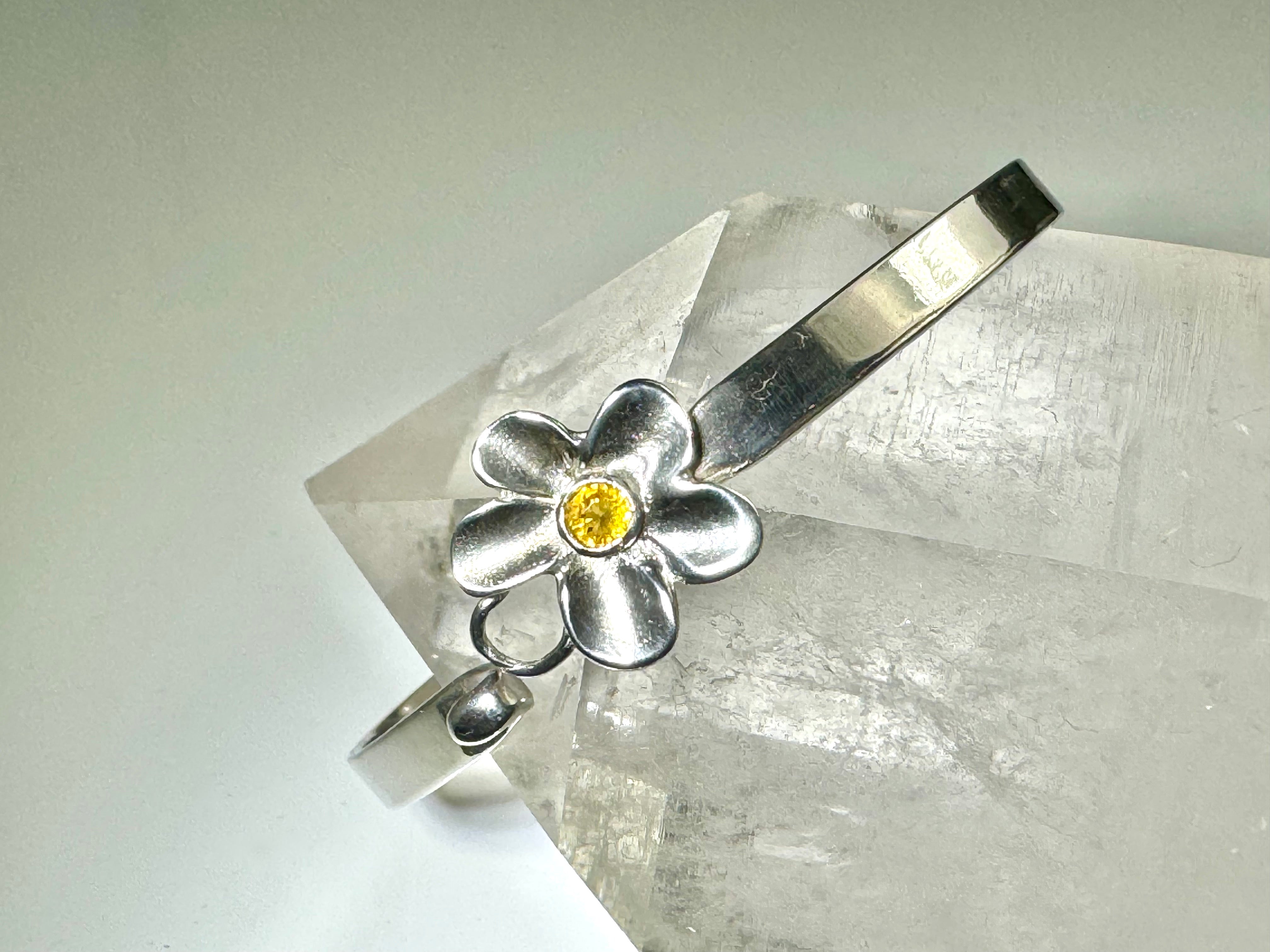 Yellow Sapphire Flower Bangle