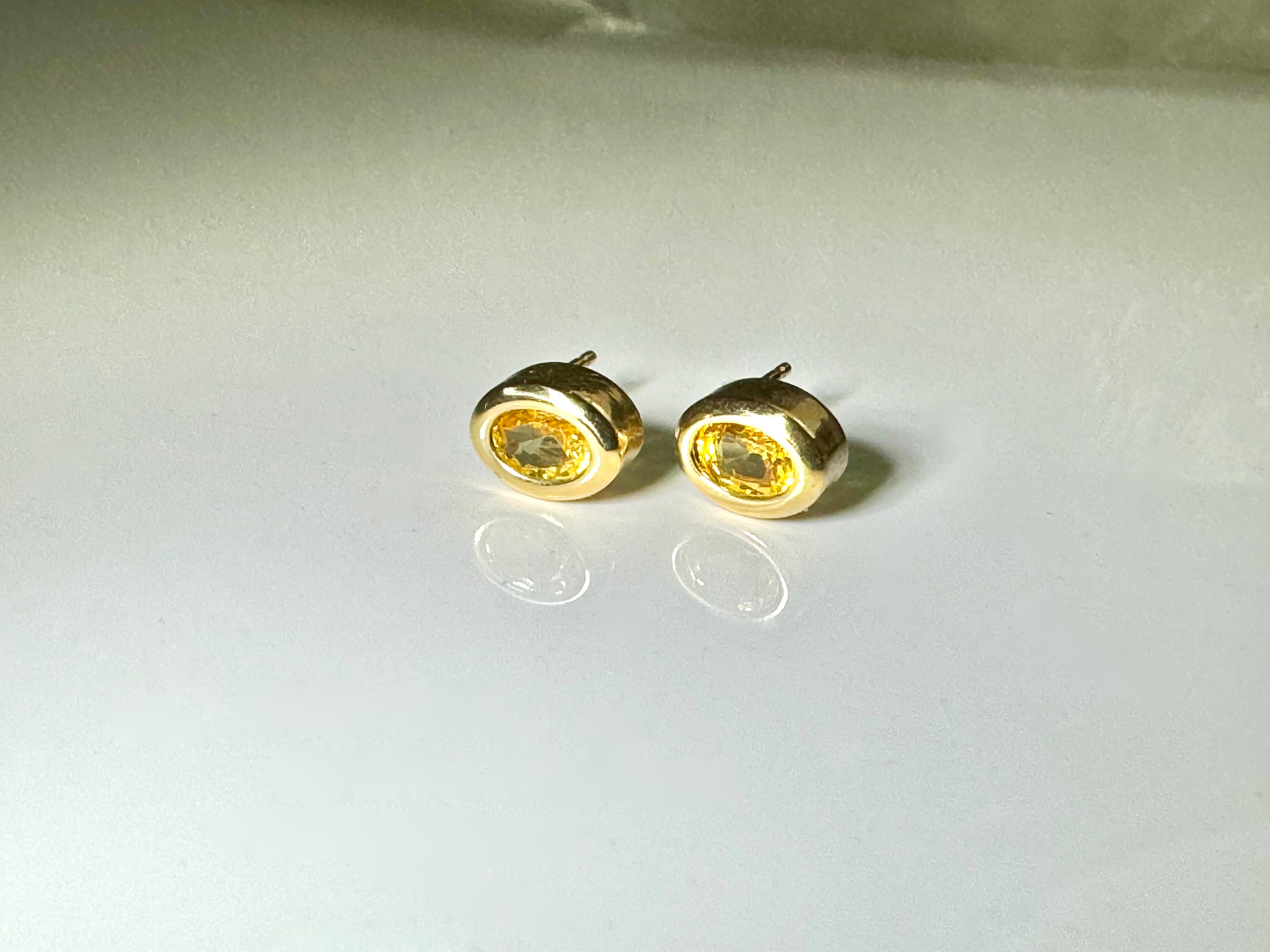 Yellow Sapphire 14k Studs