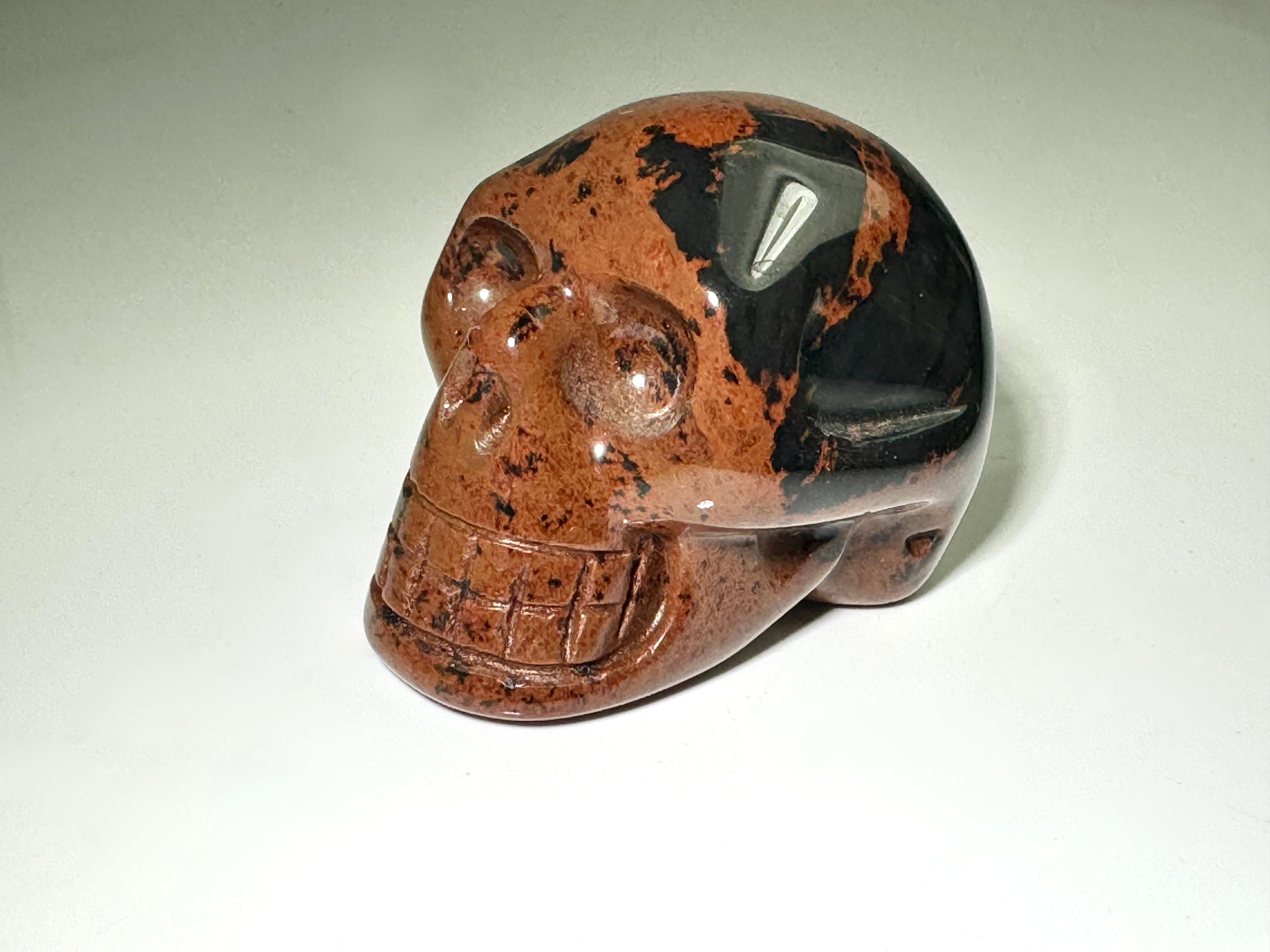 Red & Black Jasper Skull Carving