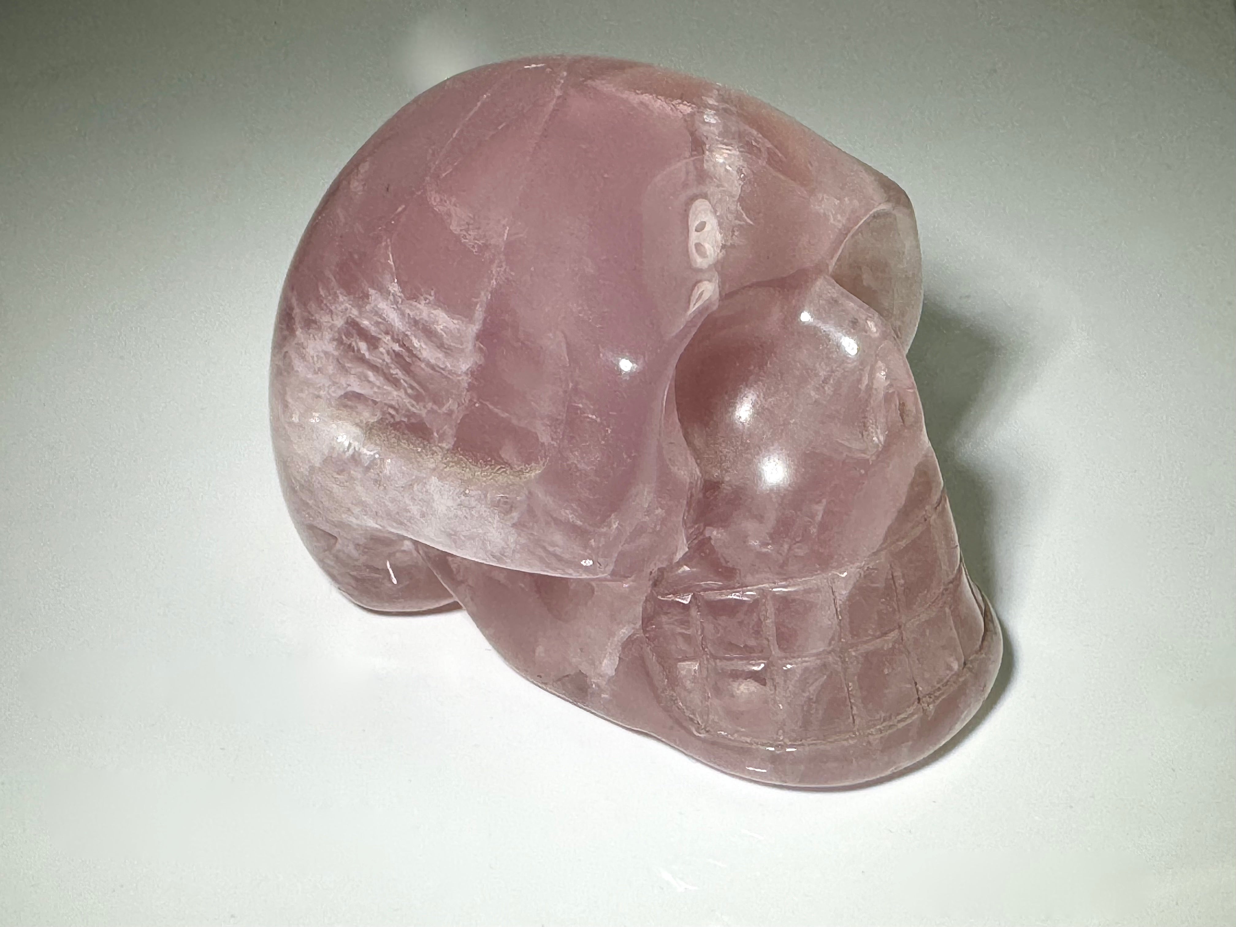 Rose Quartz Skull Stone Carving