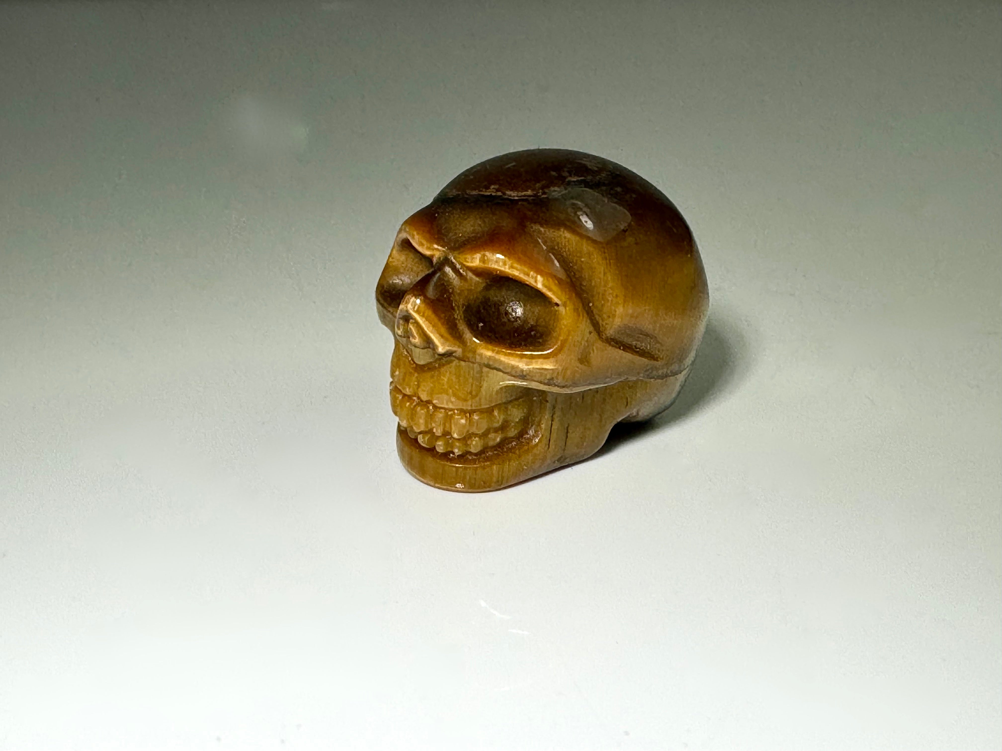 Tiger Eye Small Skull Carving