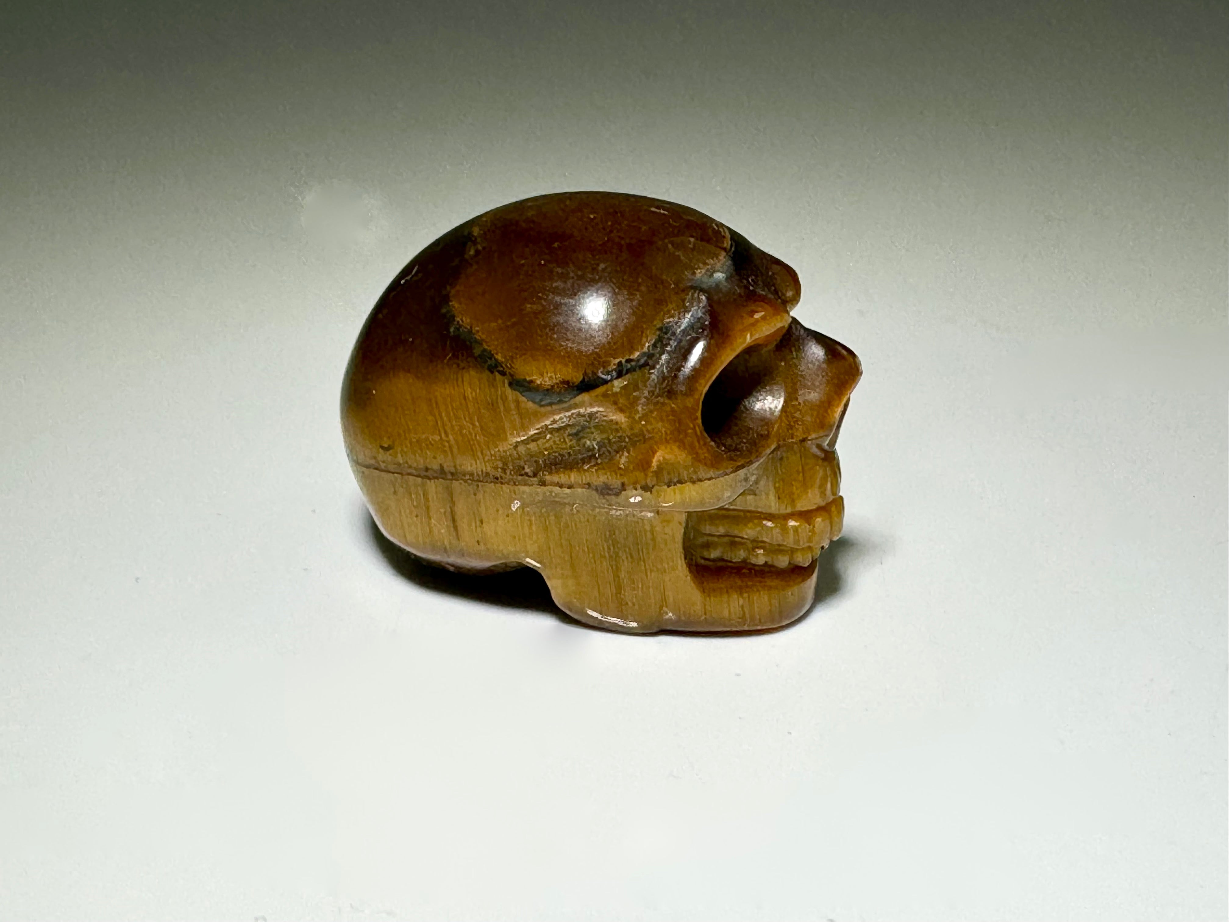 Tiger Eye Small Skull Carving