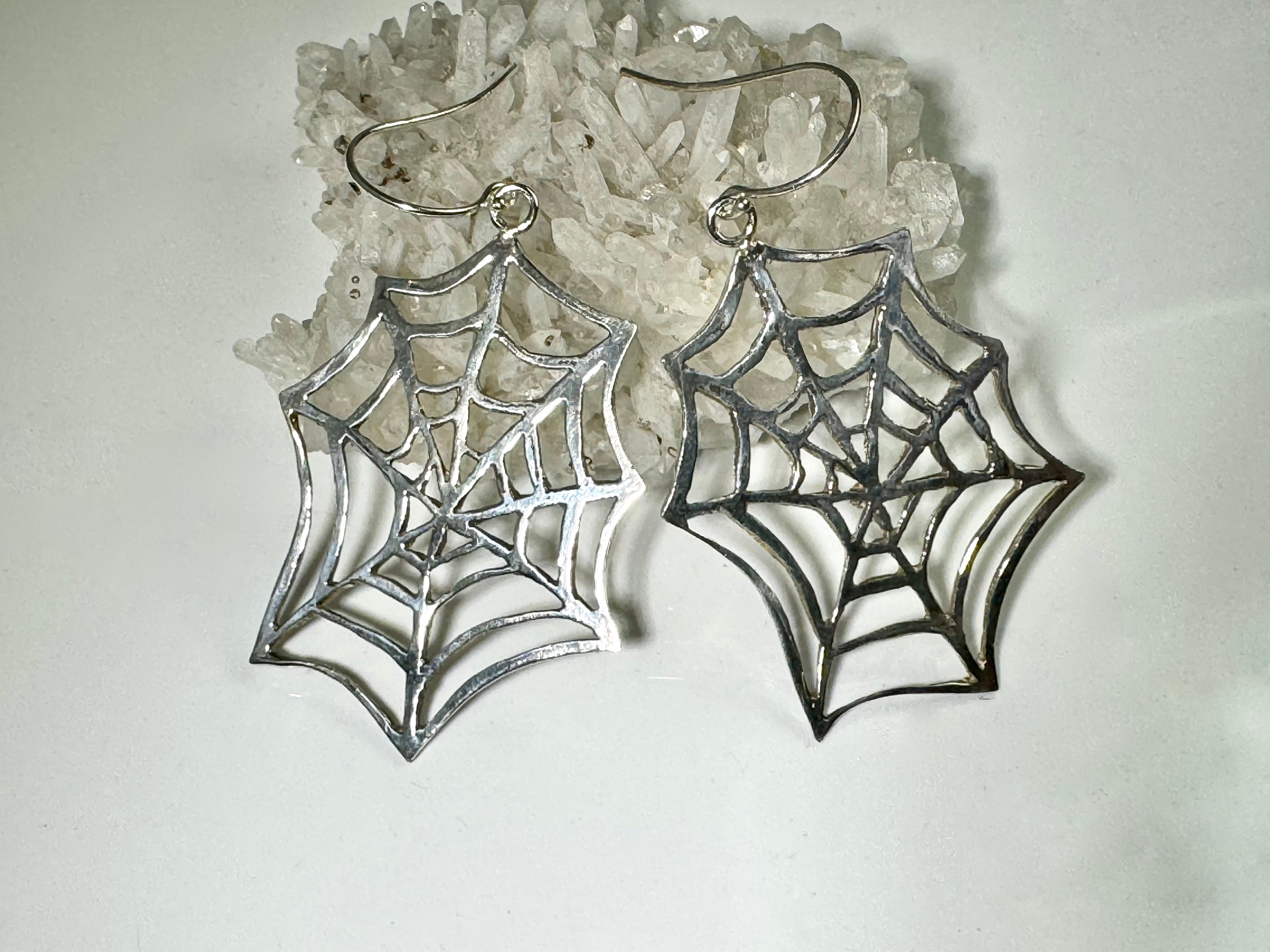 Spider Web Sterling Earrings