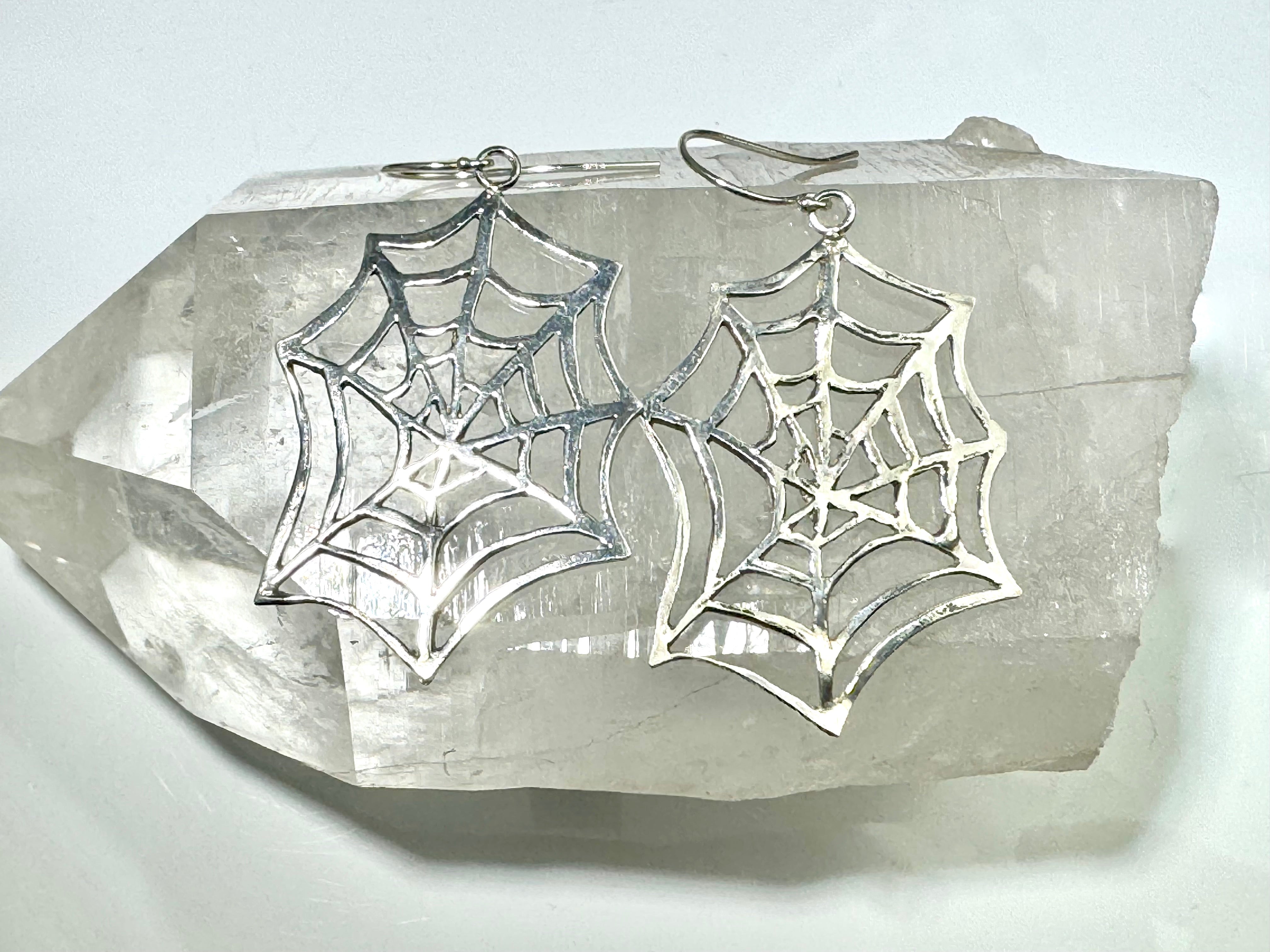 Spider Web Sterling Earrings