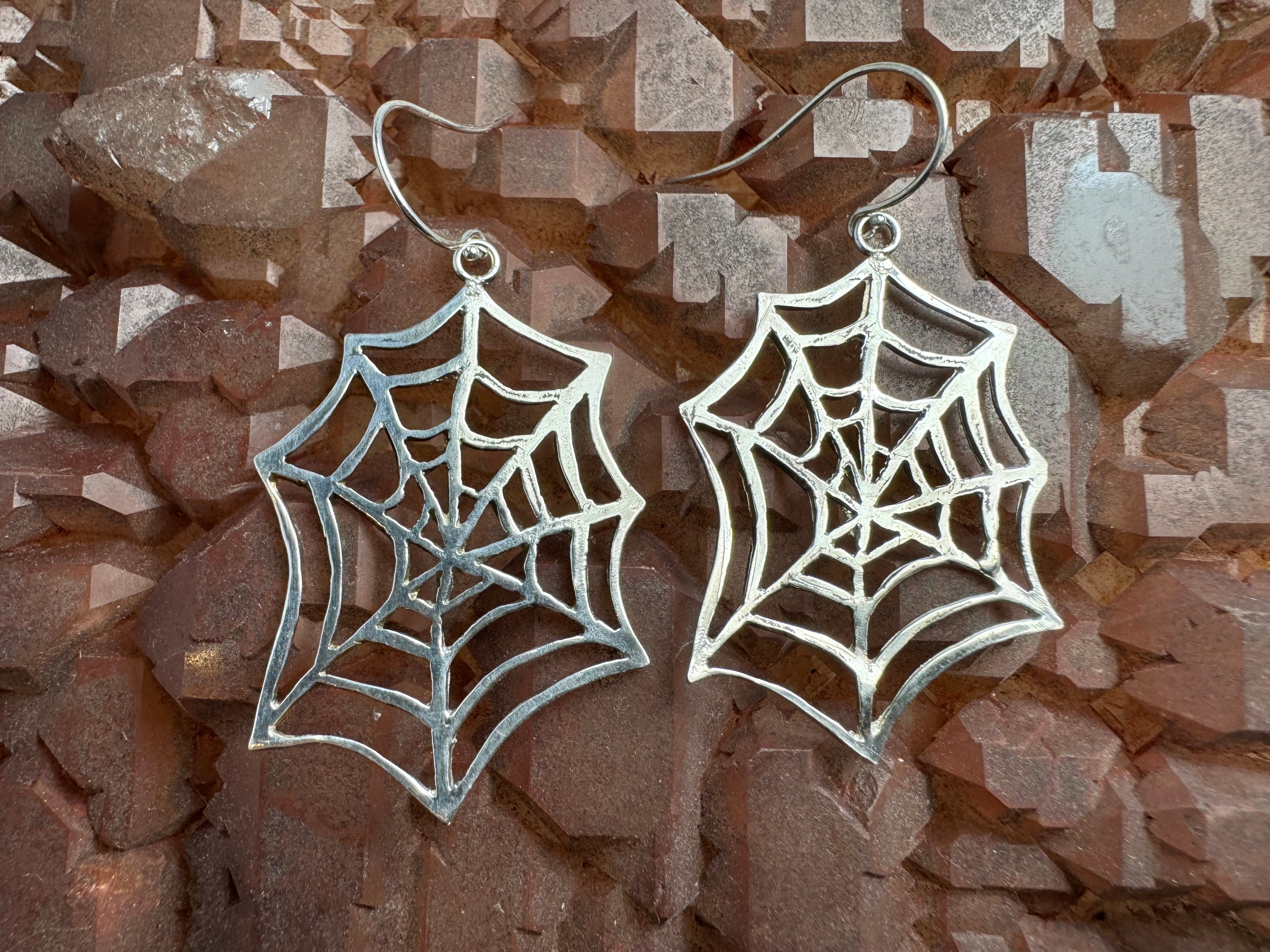 Spider Web Sterling Earrings