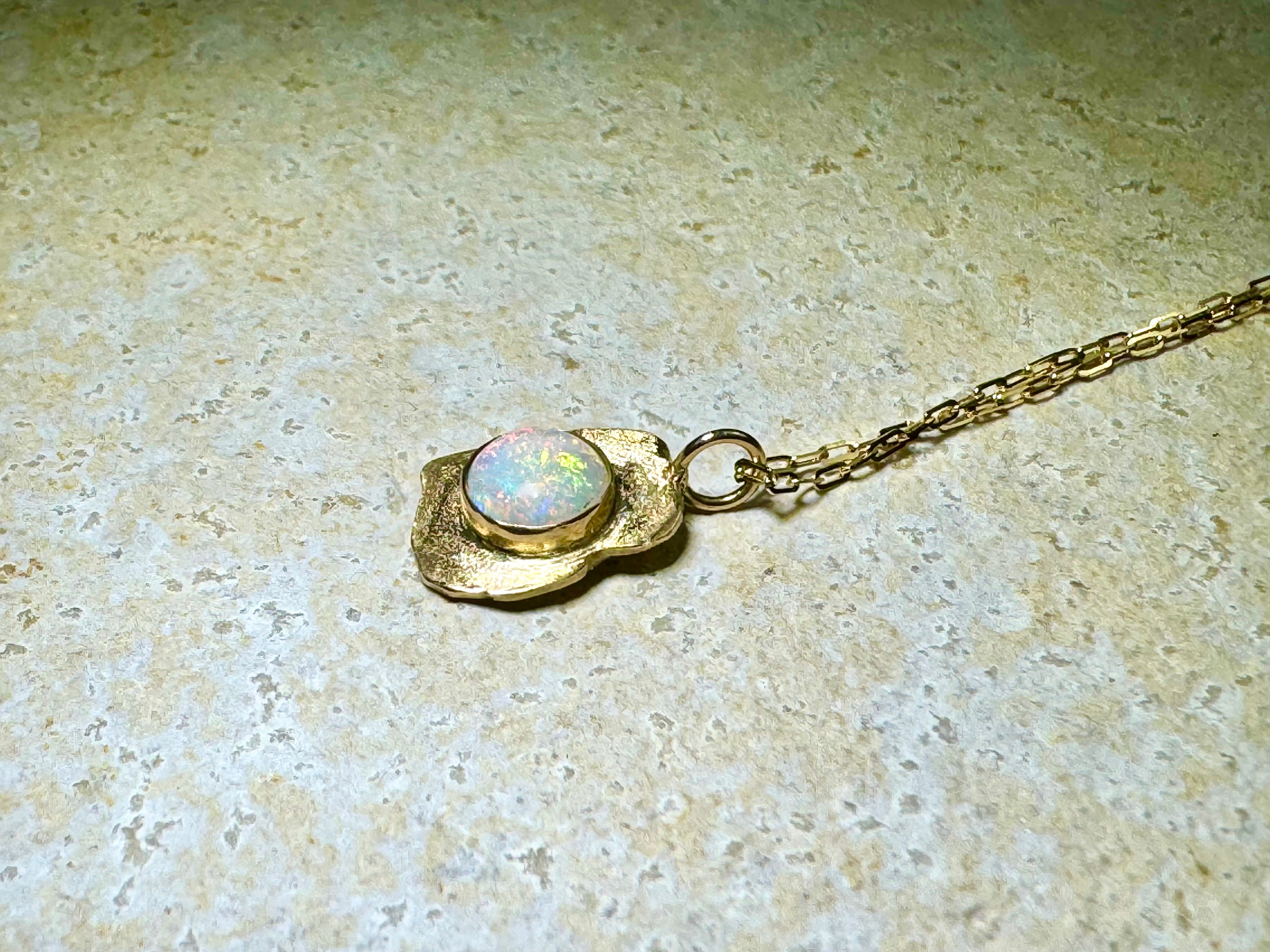 Opal Free Form 14k Pendant