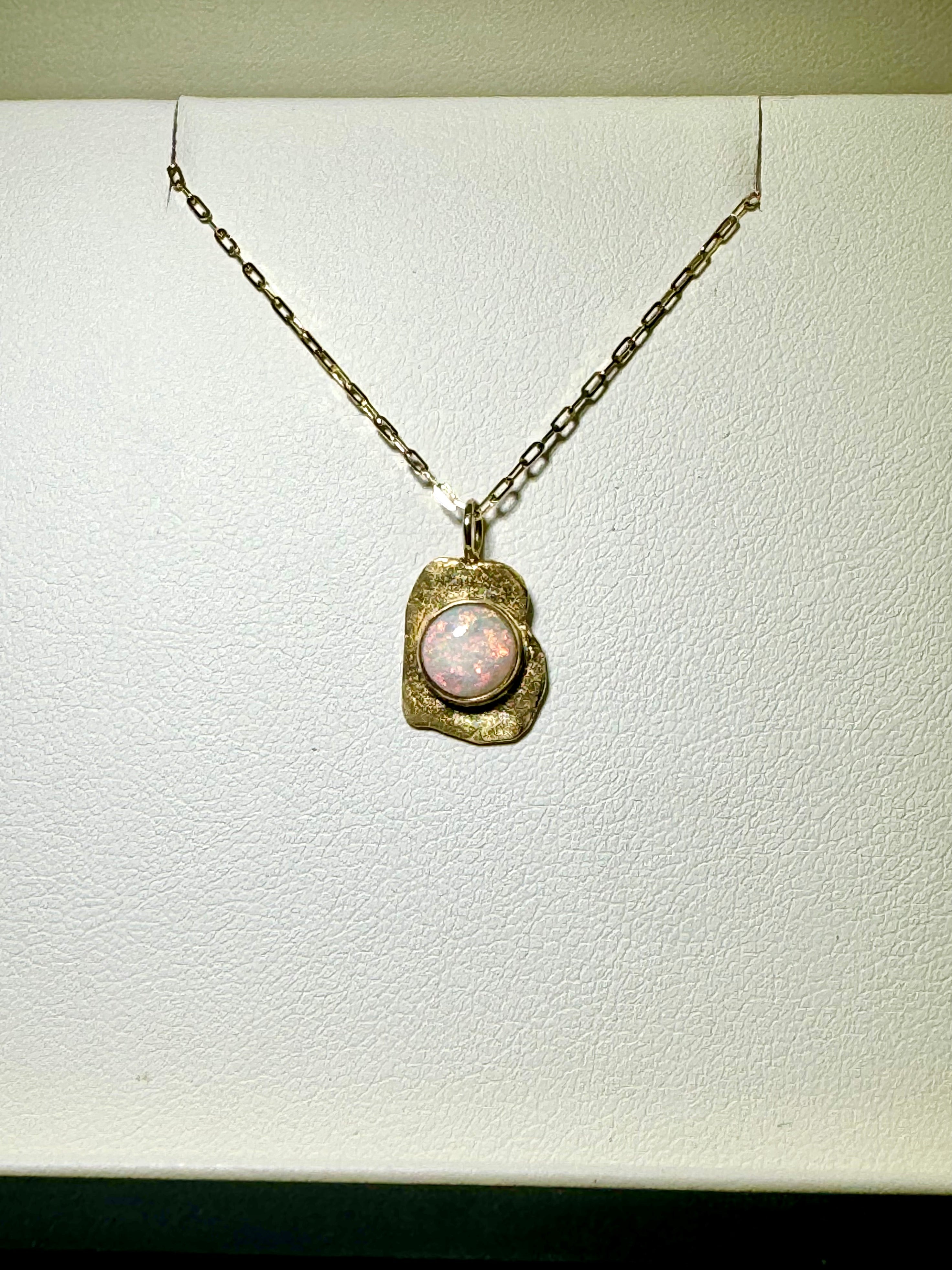 Opal Free Form 14k Pendant