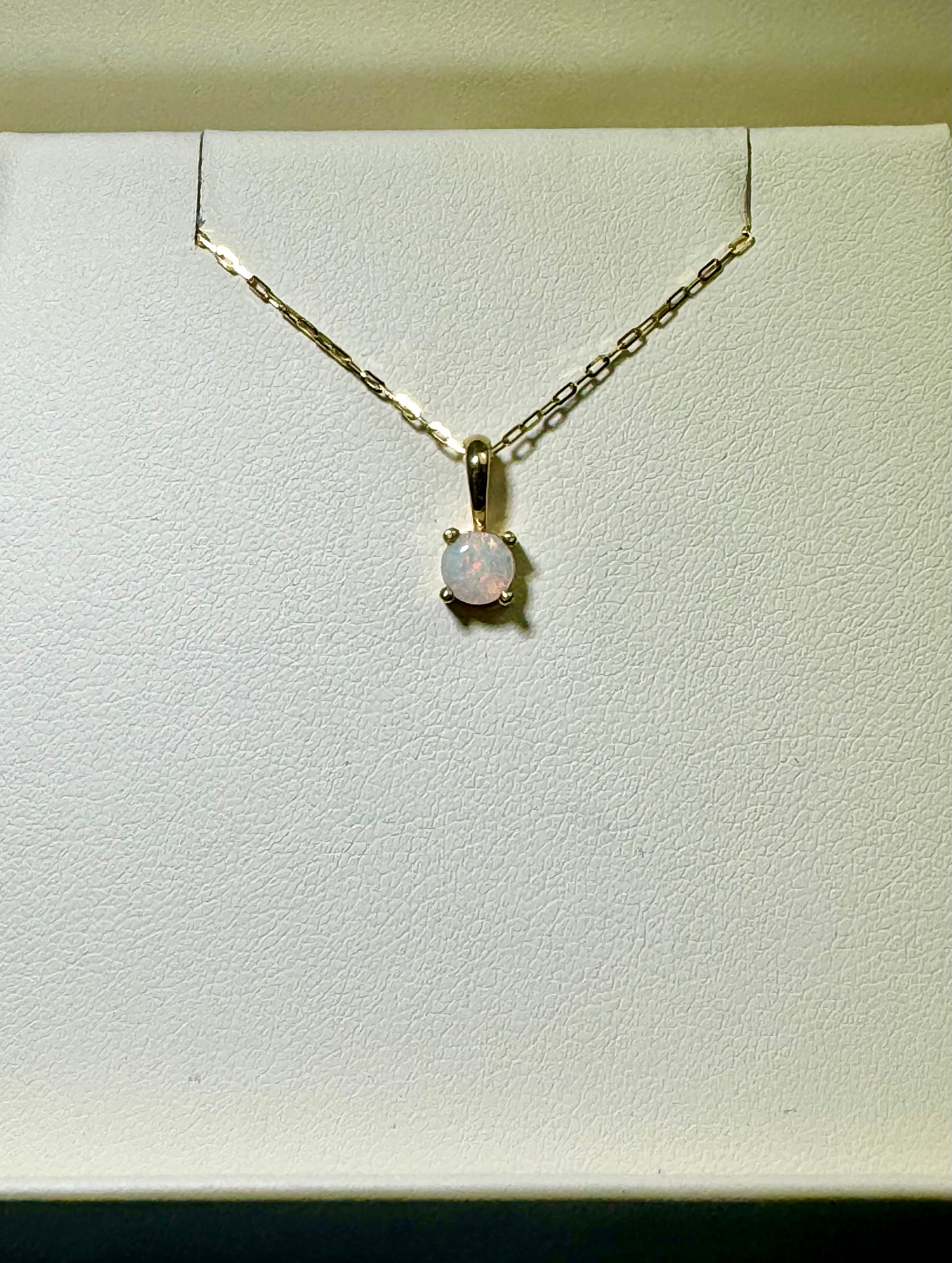 Opal Round 14k Pendant