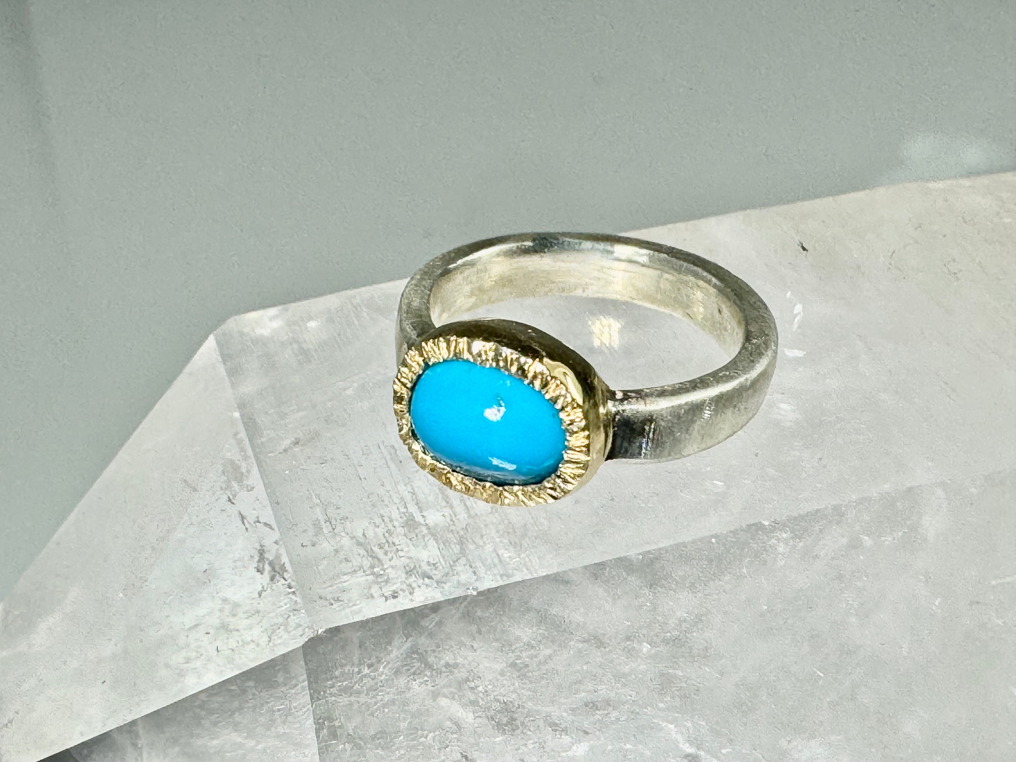 American Turquoise 18k & Sterling Ring