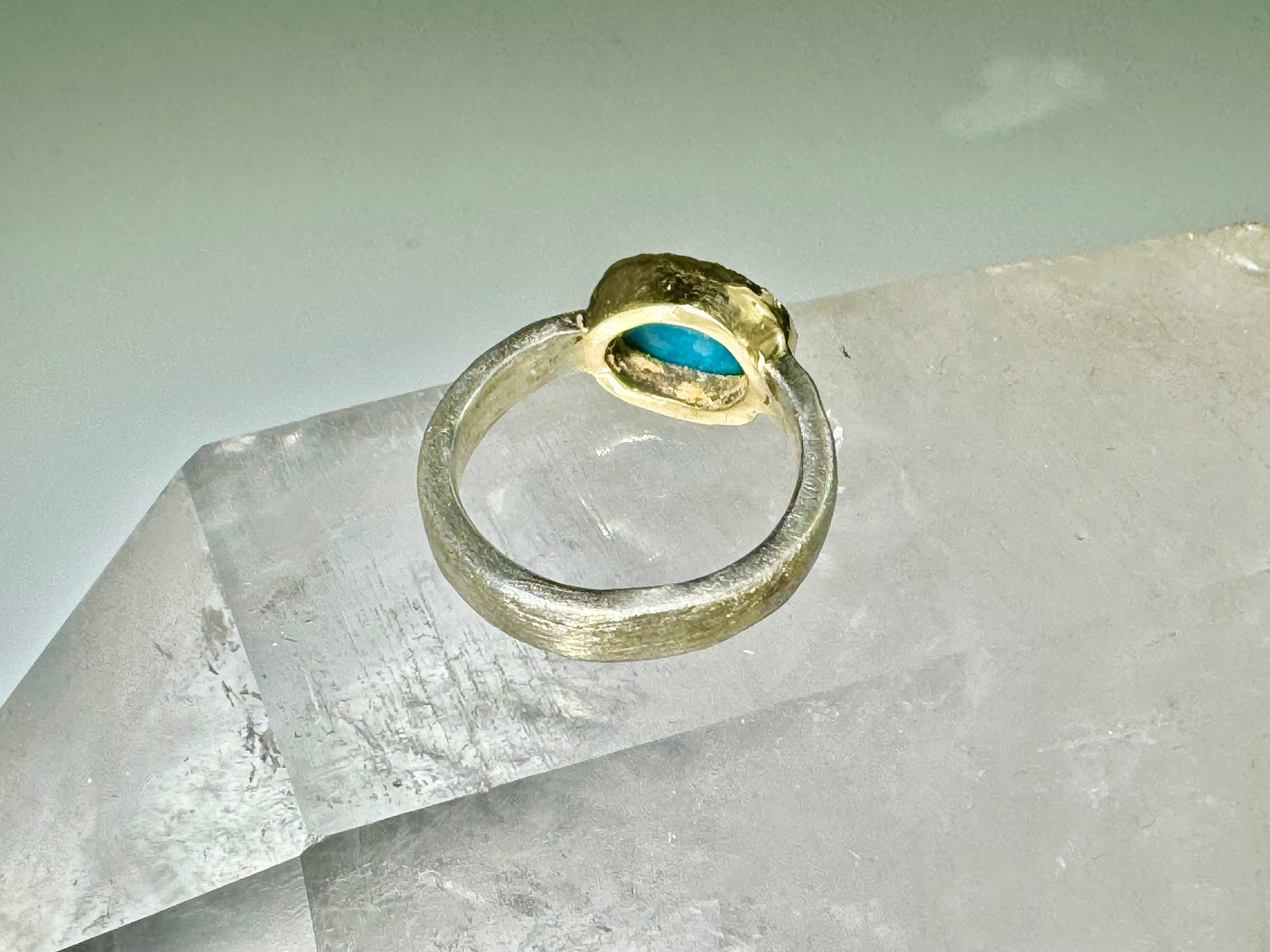 American Turquoise 18k & Sterling Ring