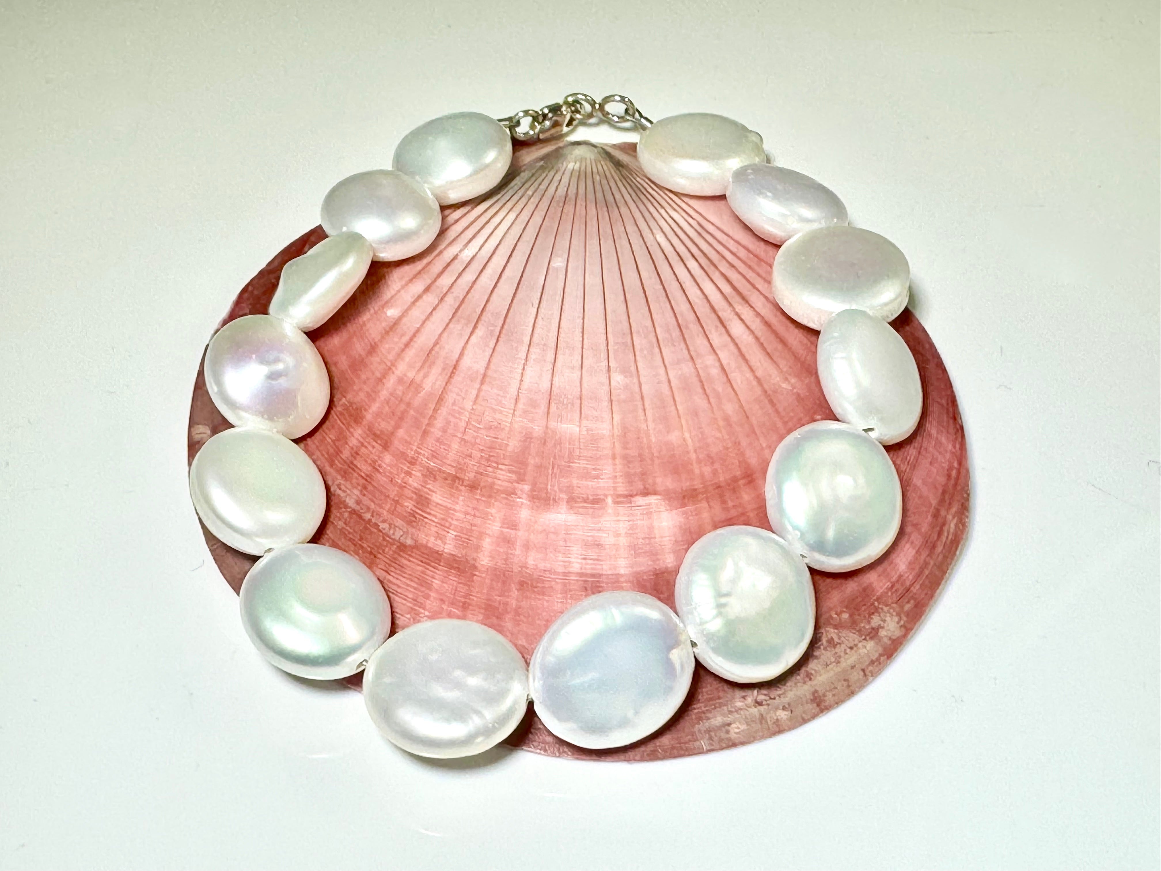 Pearl Fresh Water Coin Bracelet