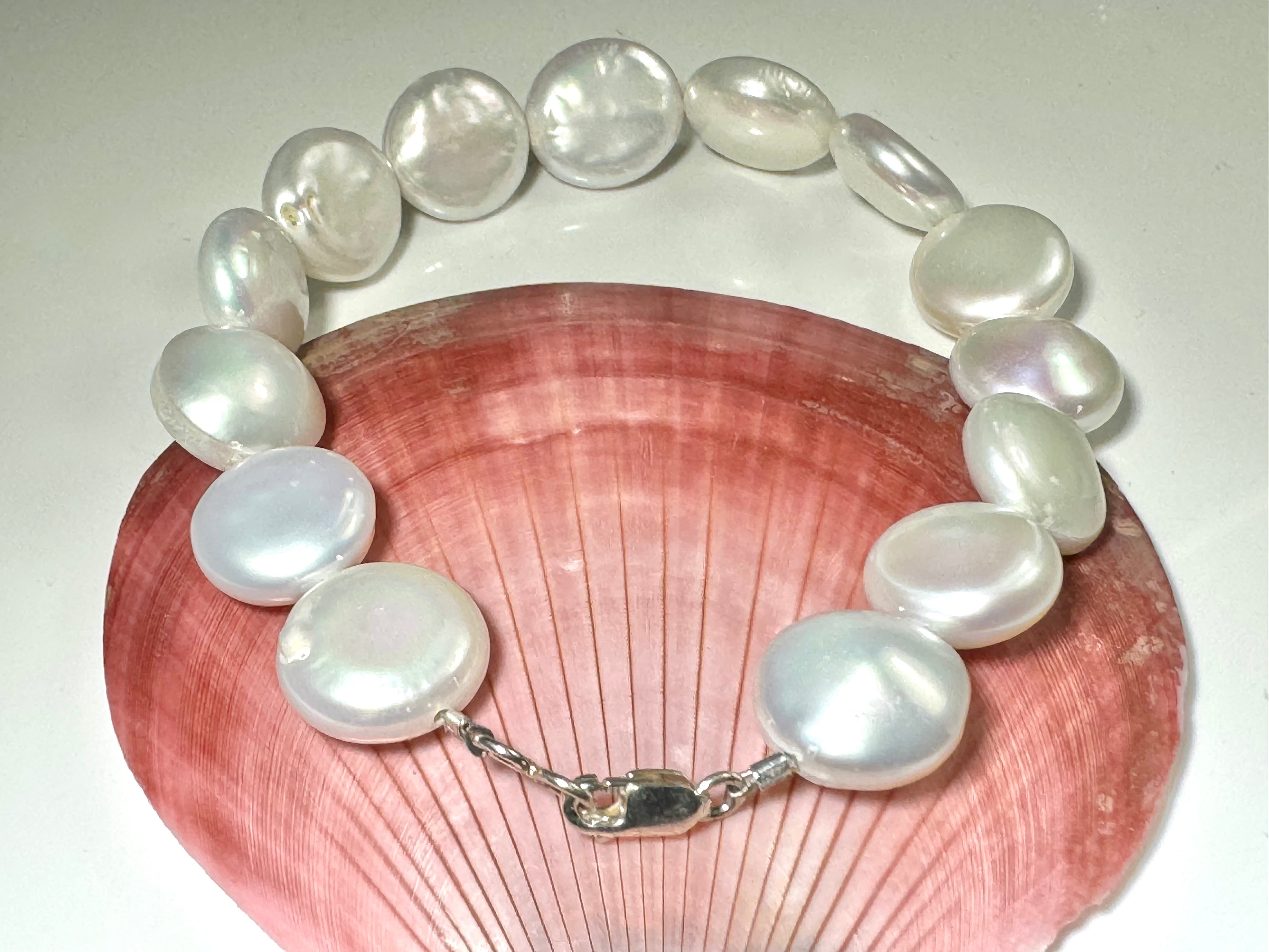 Pearl Fresh Water Coin Bracelet