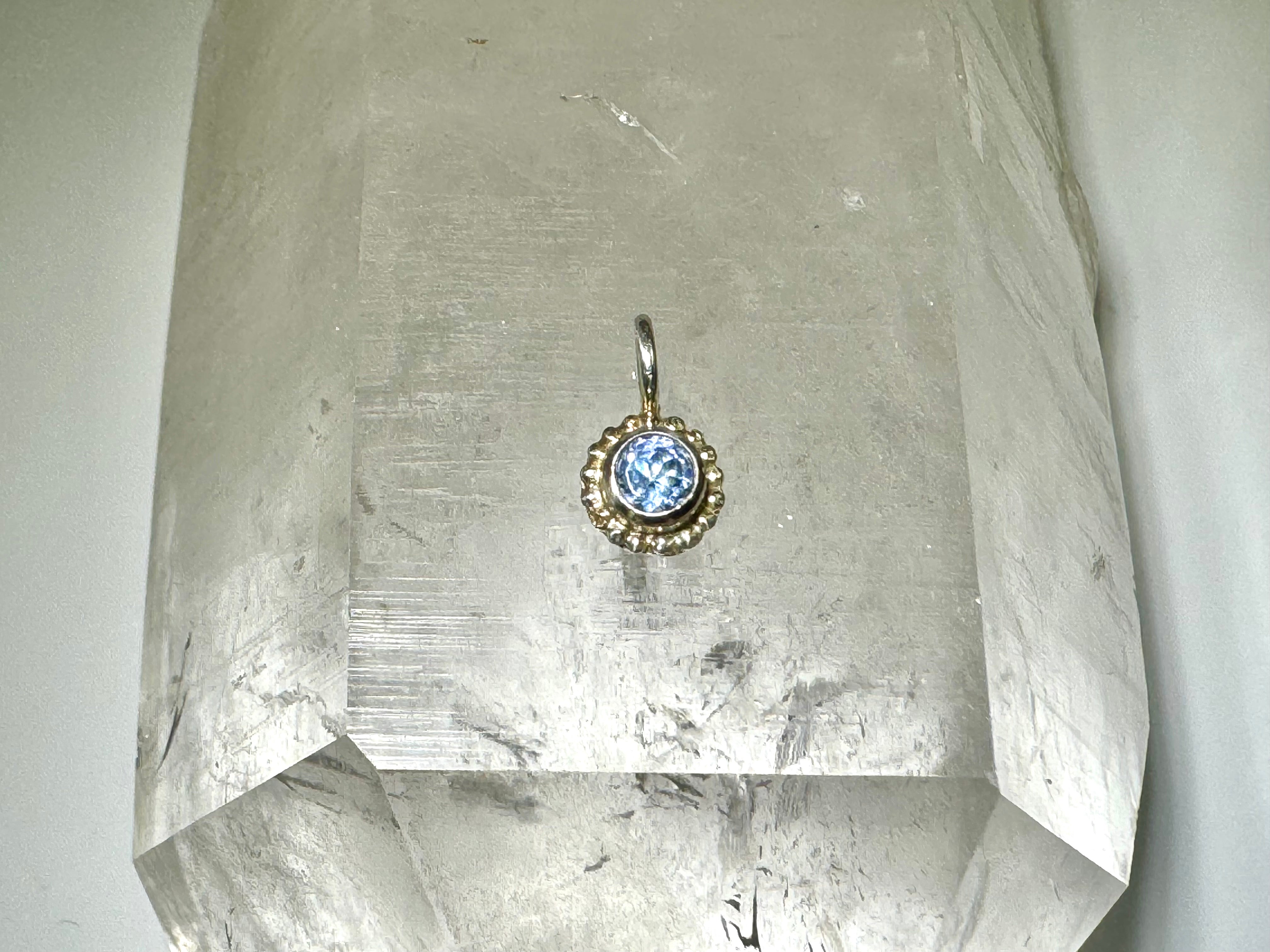 Tanzanite Beaded Bezel Sterling Pendant