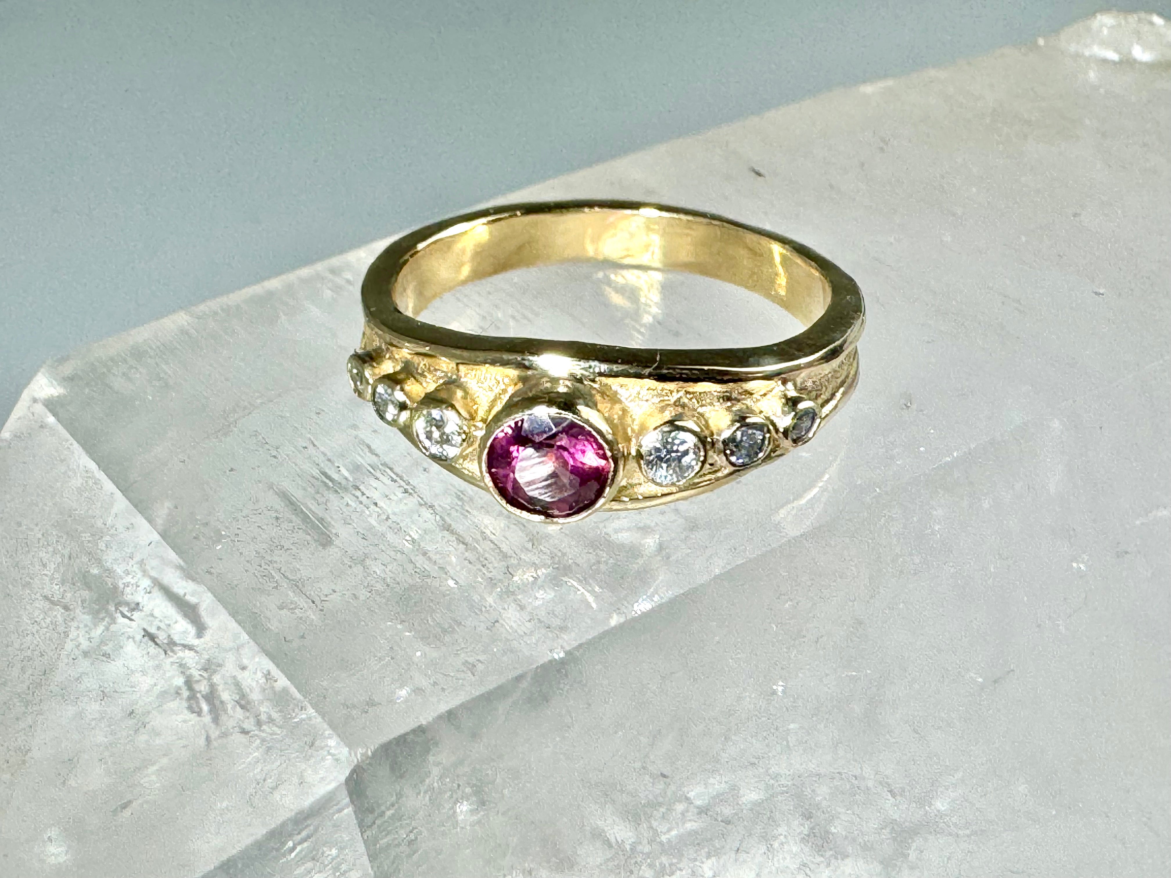 Pink Tourmaline Diamond Ring