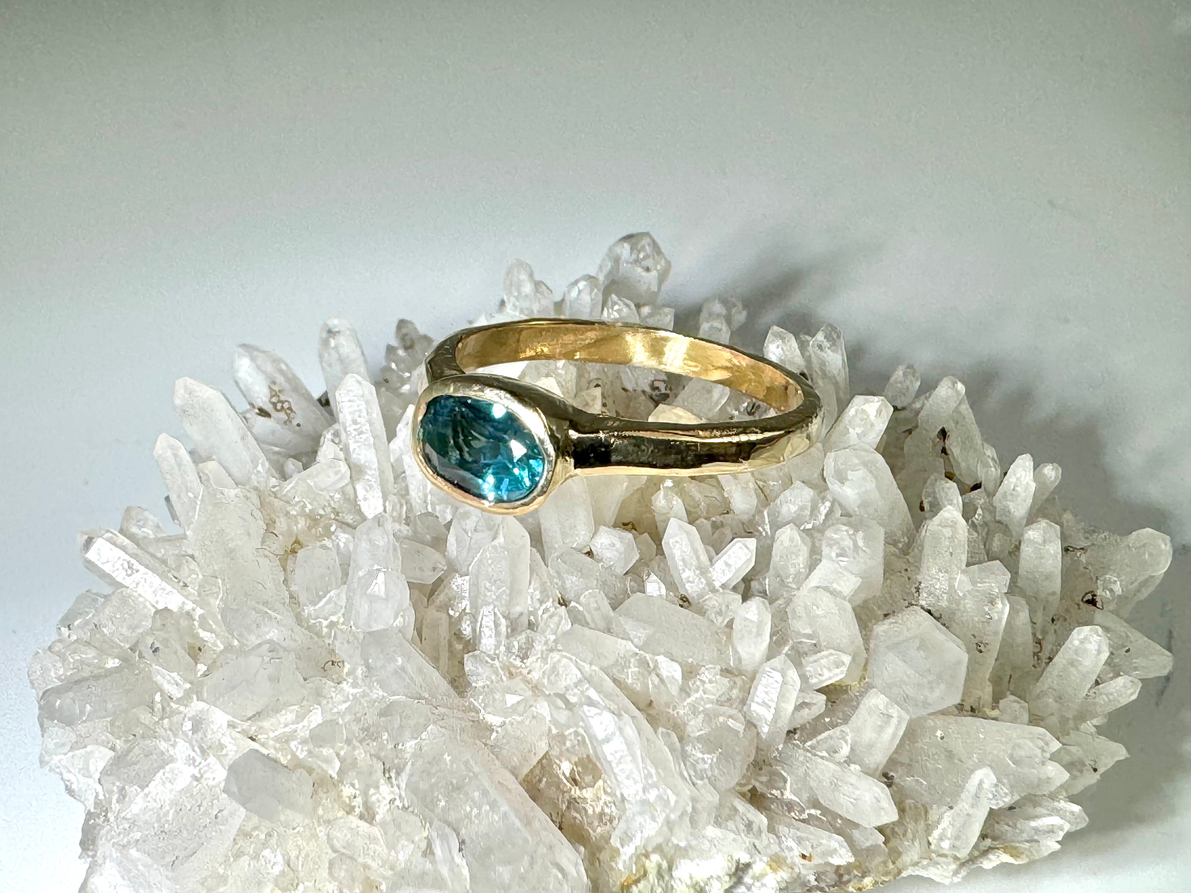 Indicolite Maine 14k Gold Ring