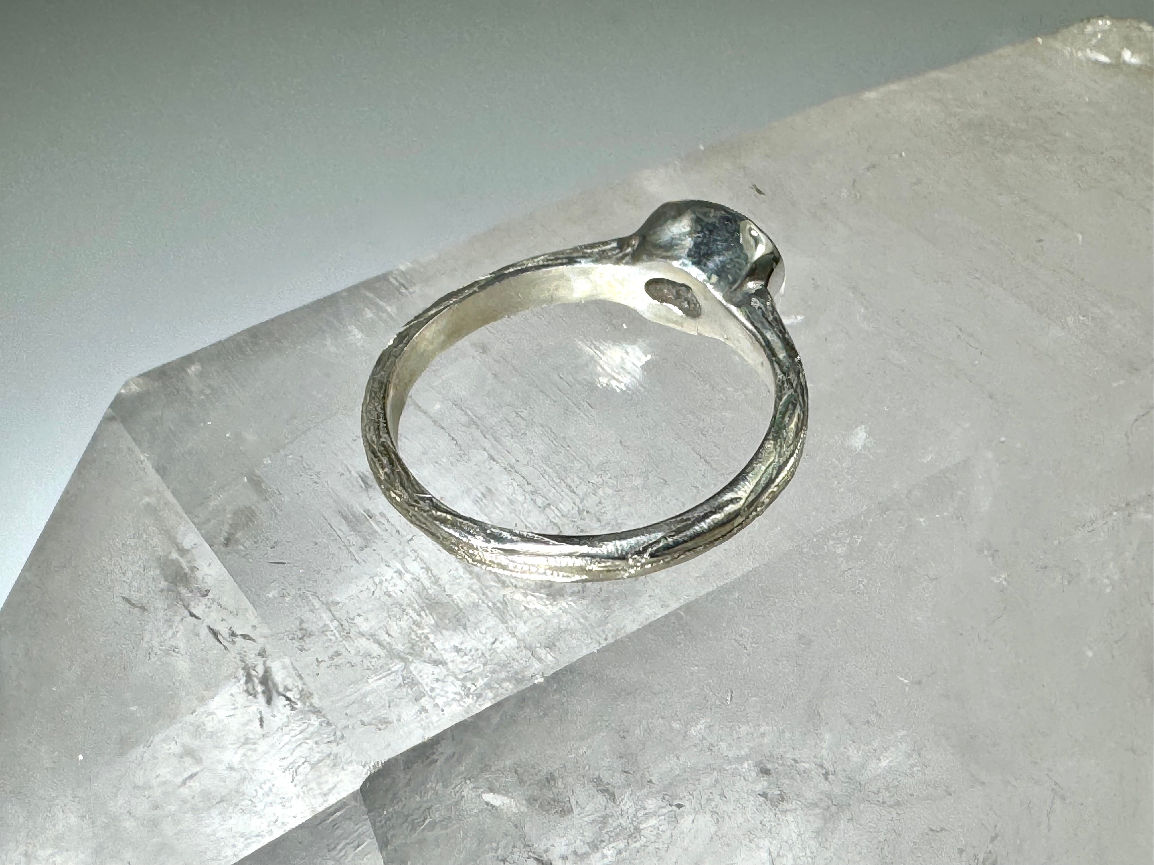 Swiss Blue Topaz Bark Sterling Ring